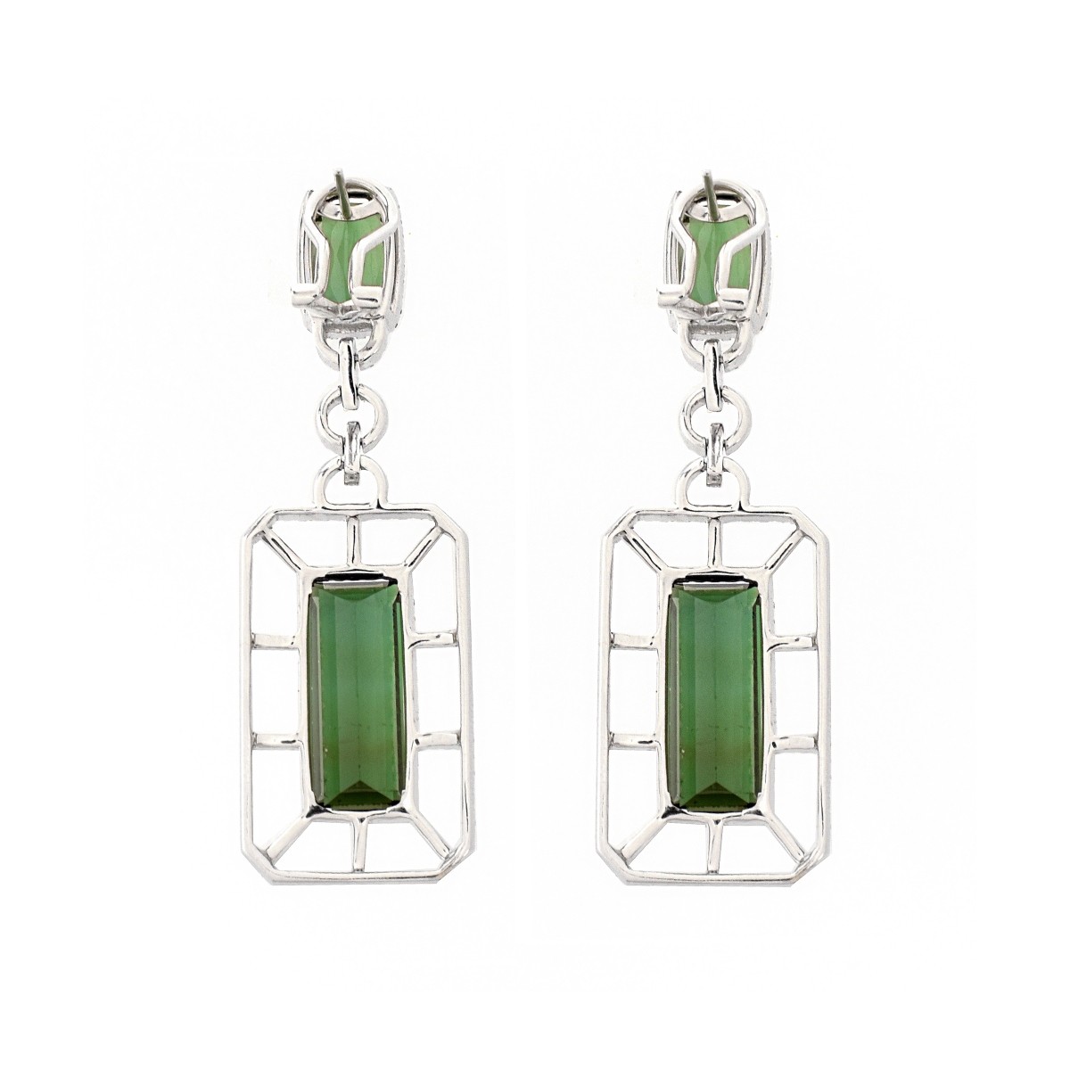 Tourmaline, Diamond and 18K Earrings