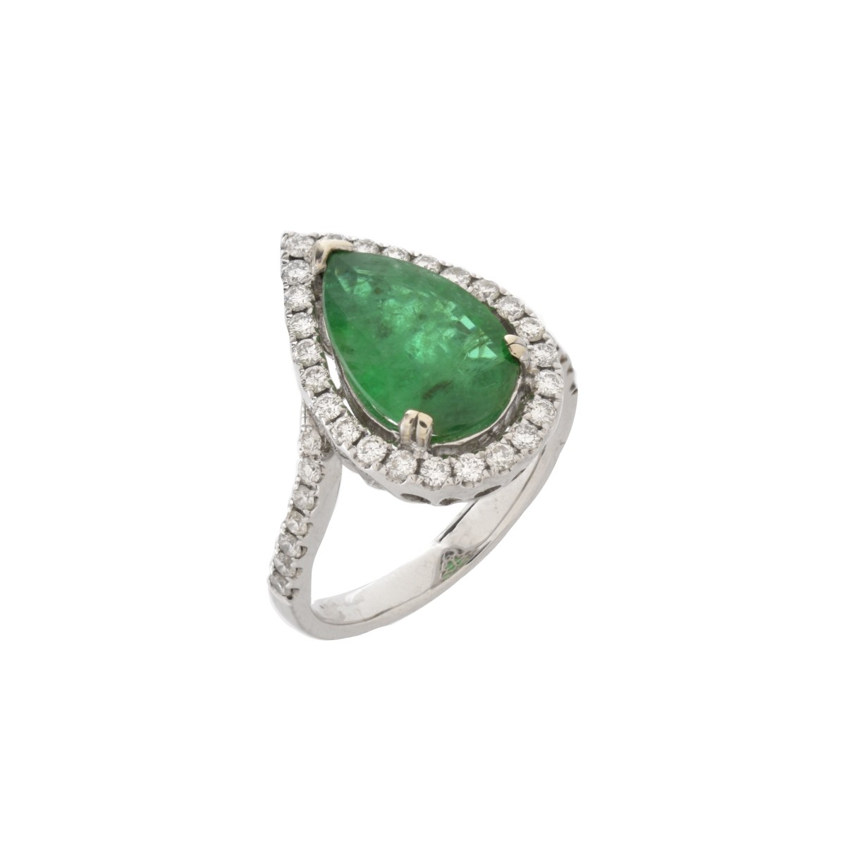 Emerald, Diamond and 14K Ring