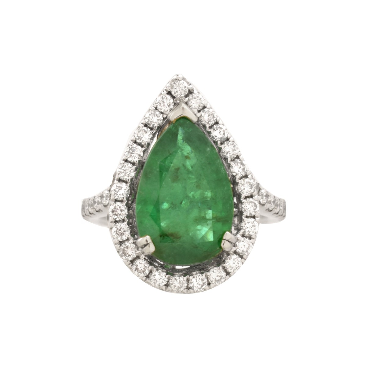 Emerald, Diamond and 14K Ring