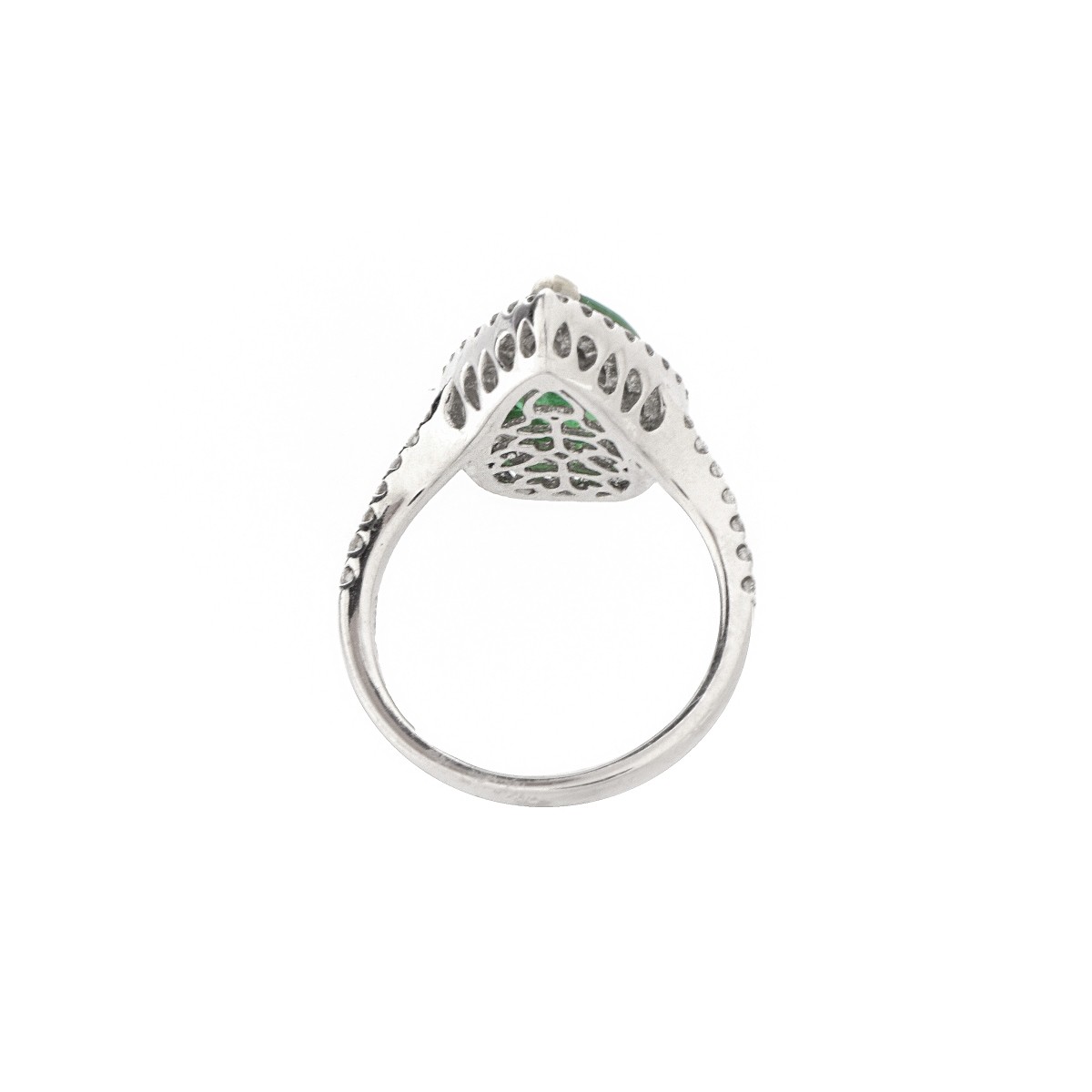 Emerald, Diamond and 14K Ring