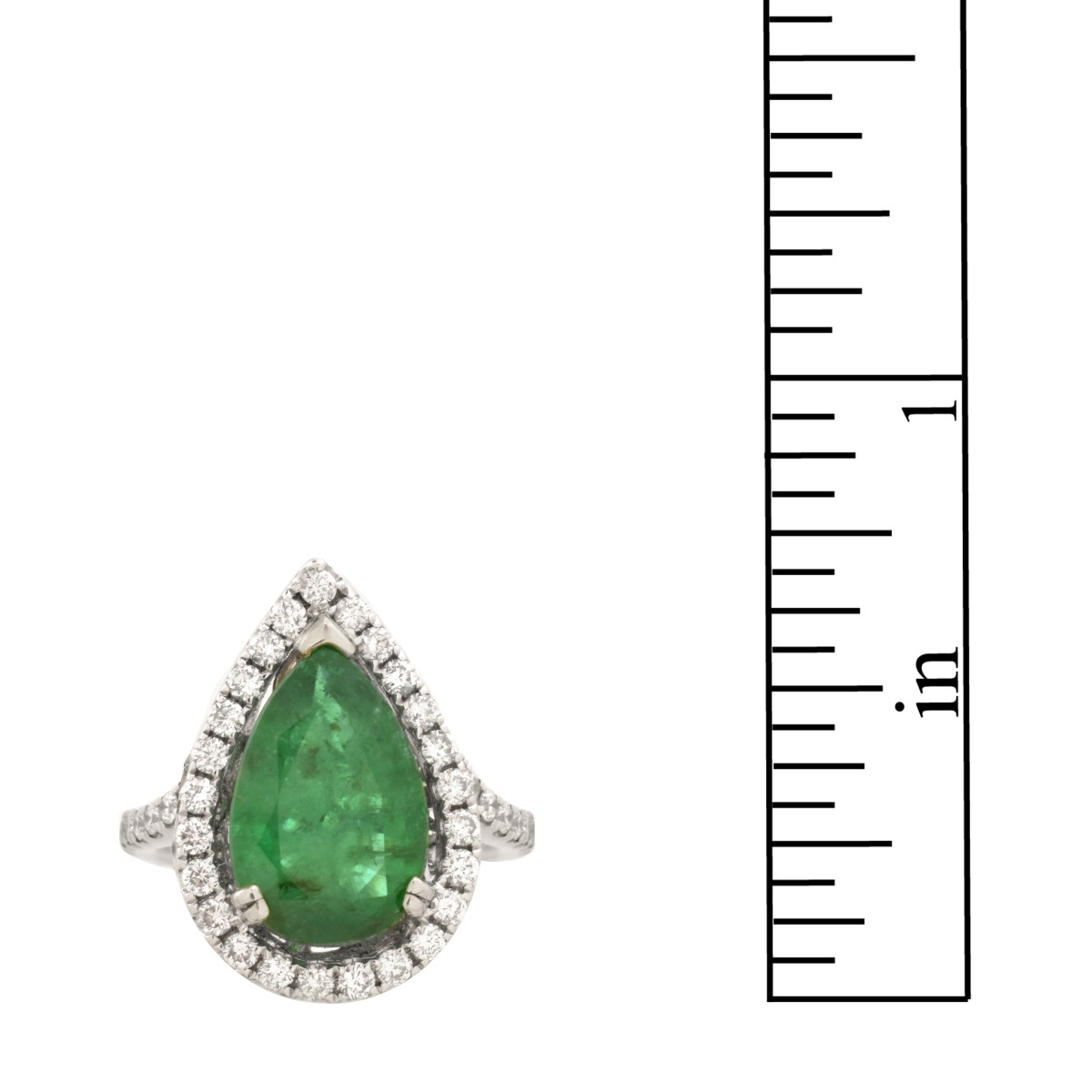 Emerald, Diamond and 14K Ring