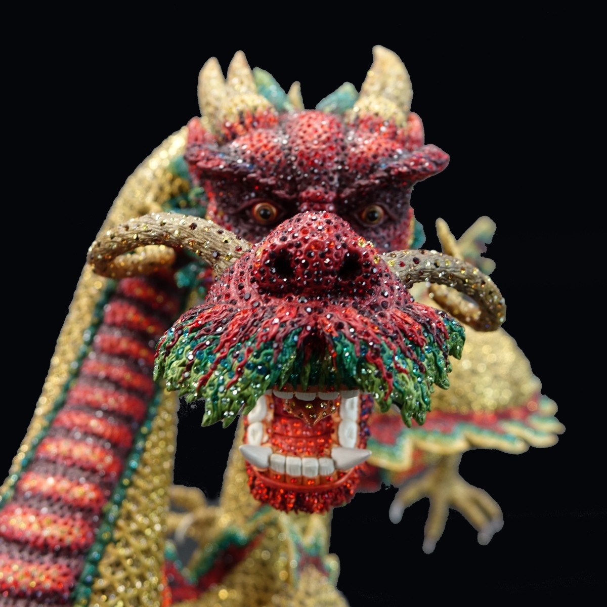 Swarovski Crystal Golden Dragon Jinlong