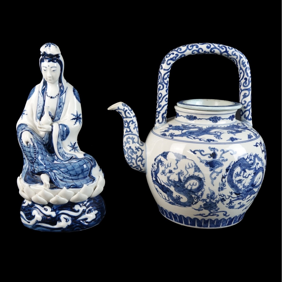 Two (2) Modern Chinese Blue and White Tableware