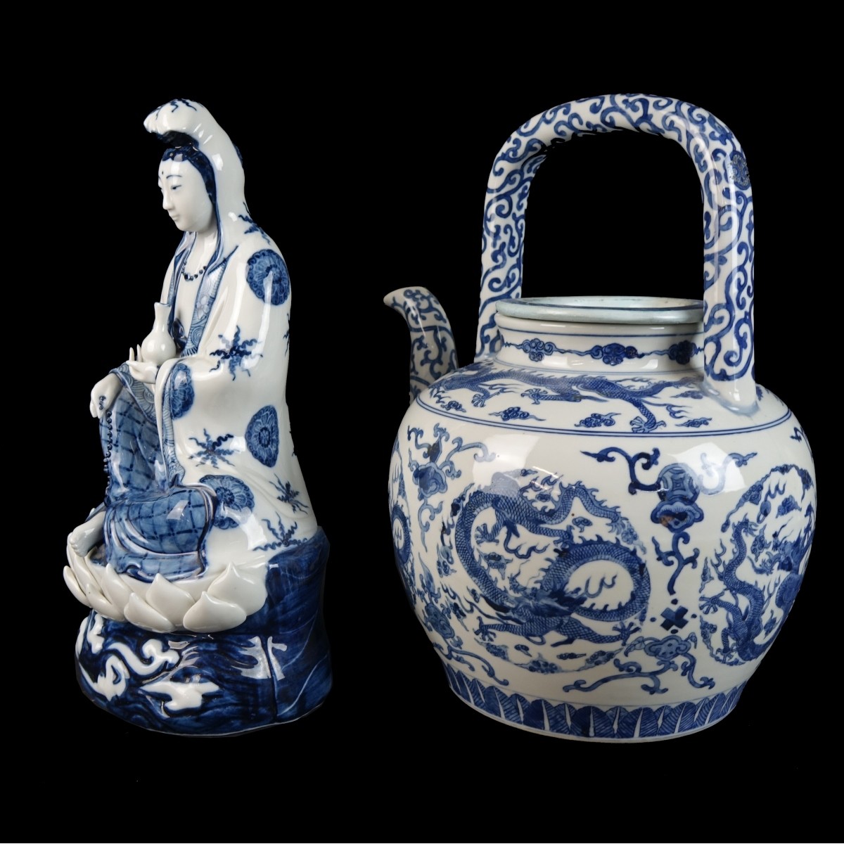 Two (2) Modern Chinese Blue and White Tableware