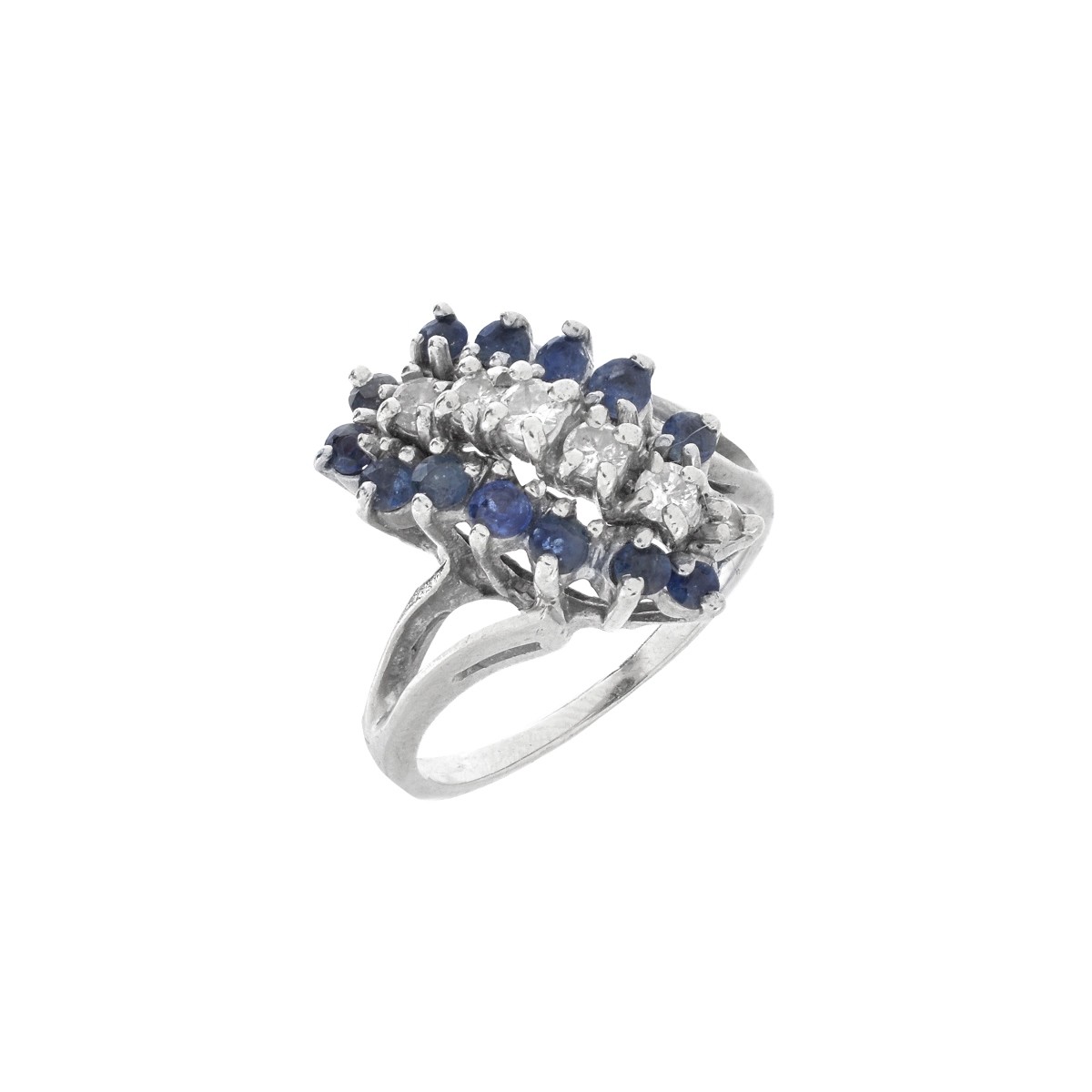 Diamond, Sapphire and 14K Ring