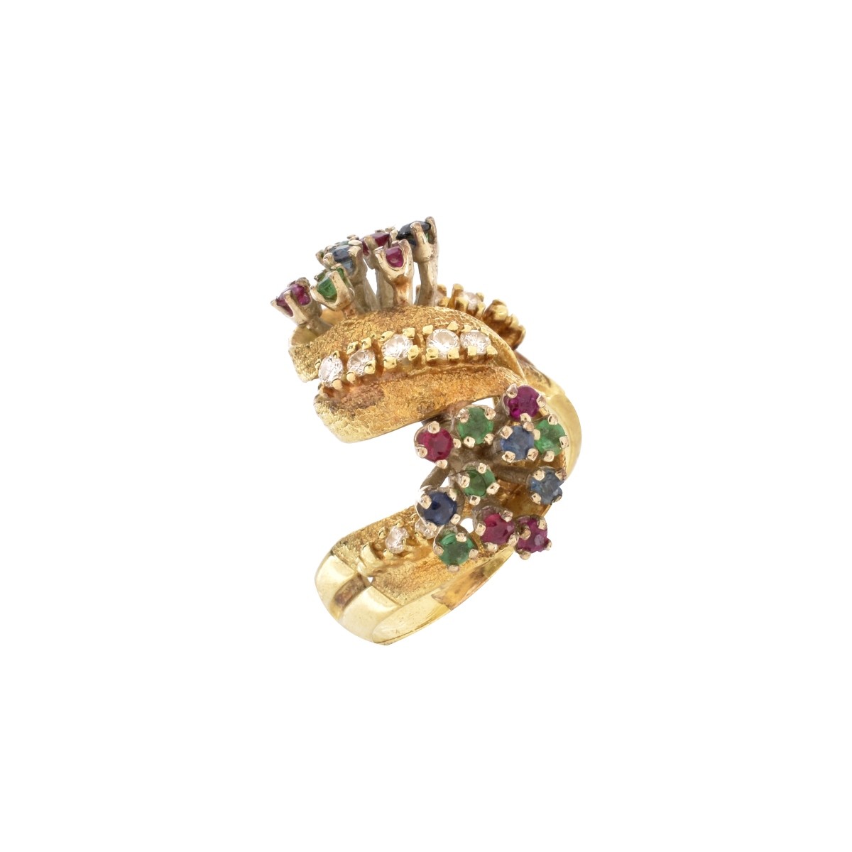 Multi Gemstone and 14K Ring