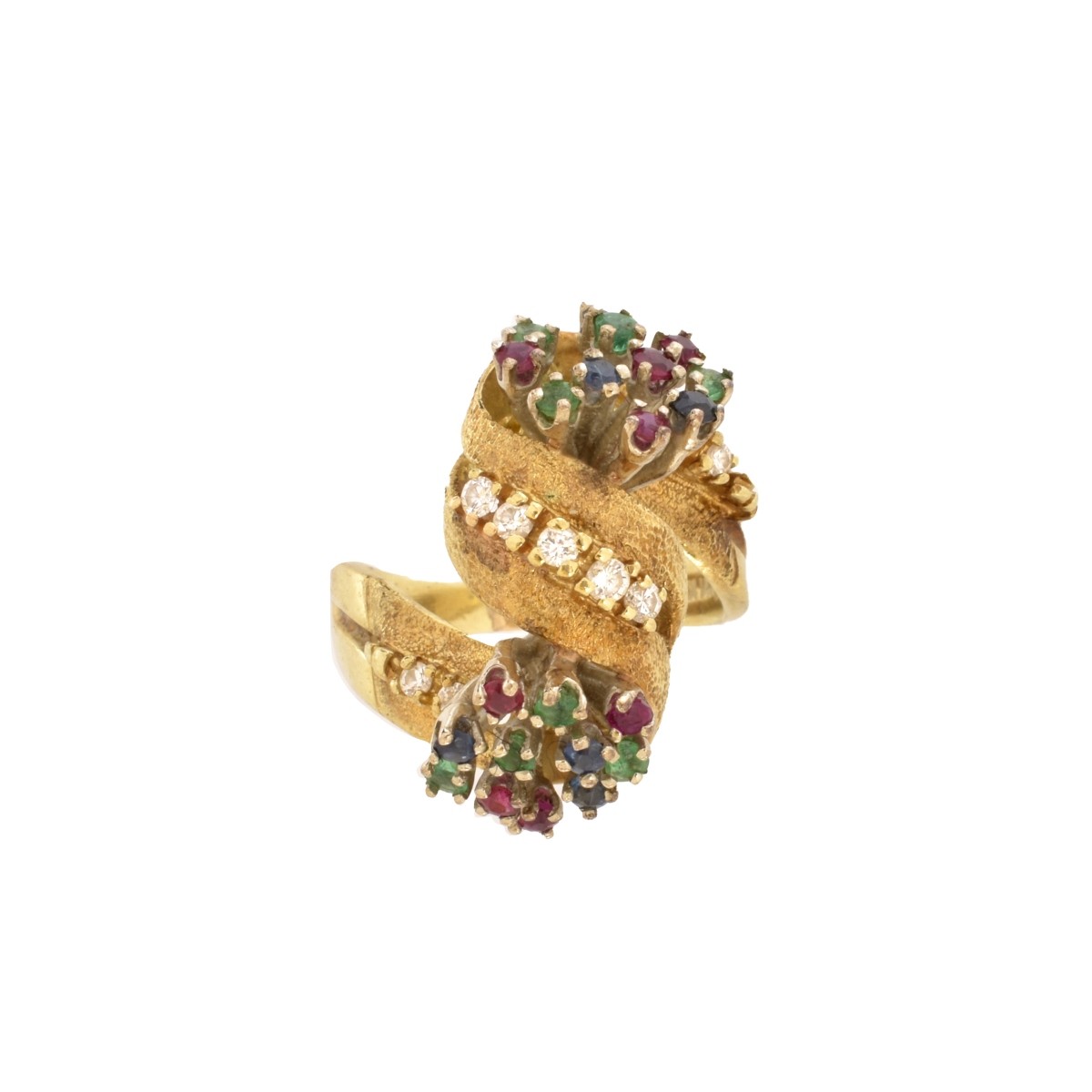 Multi Gemstone and 14K Ring