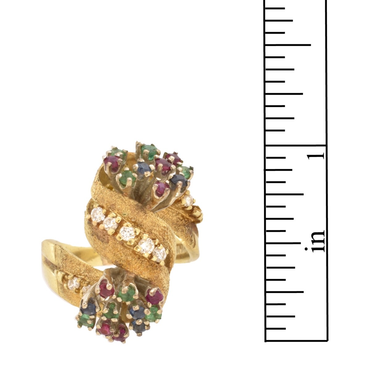 Multi Gemstone and 14K Ring