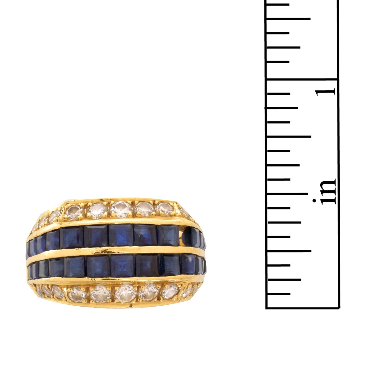 Sapphire, Diamond and 18K Ring