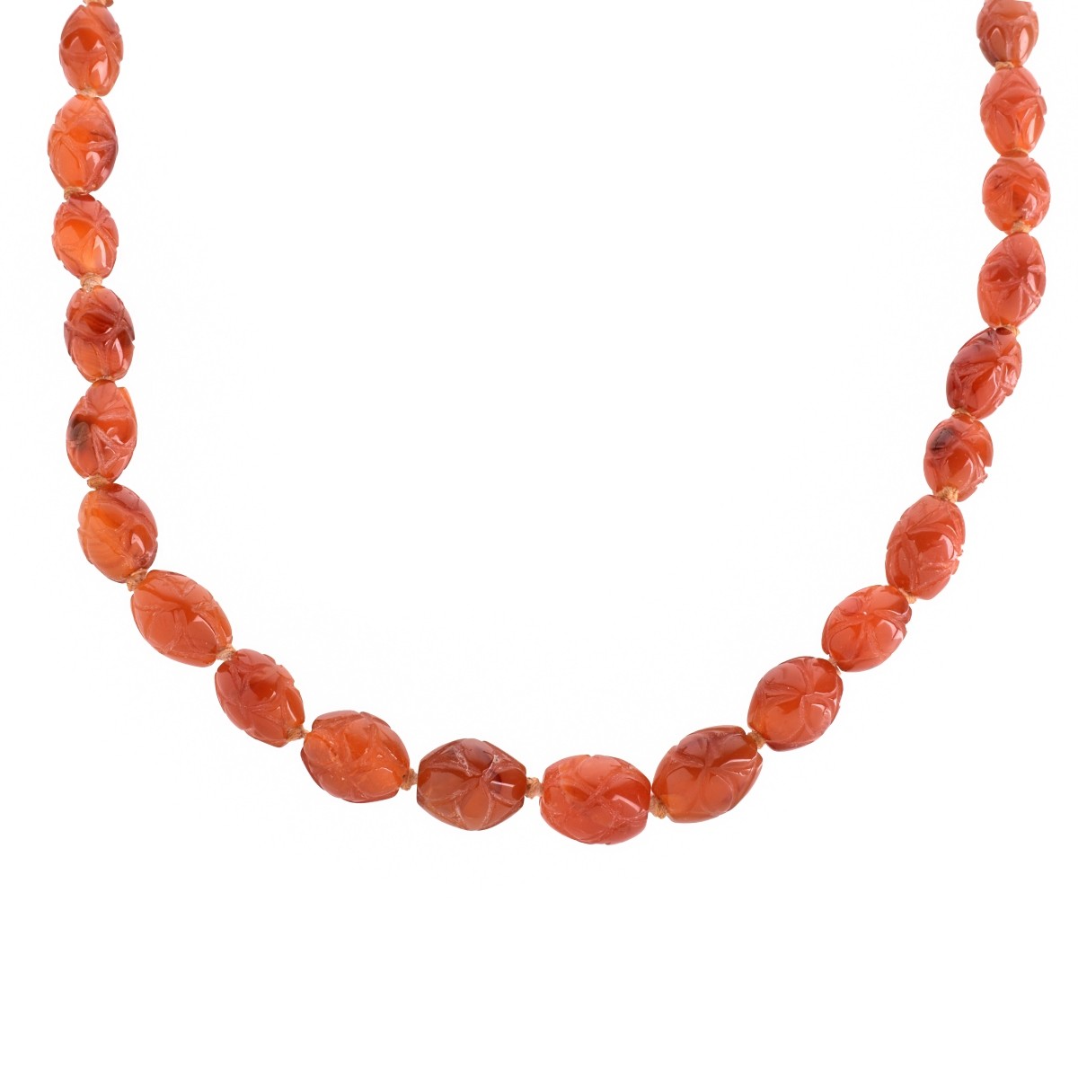 Chinese Carnelian Agate Beaded Necklace