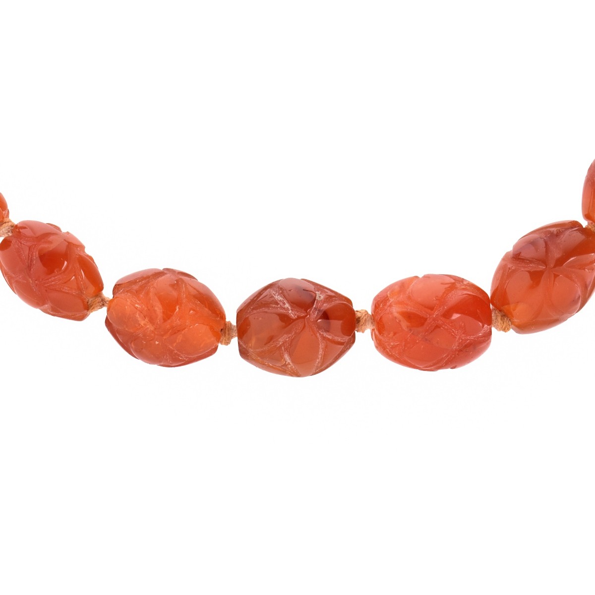 Chinese Carnelian Agate Beaded Necklace