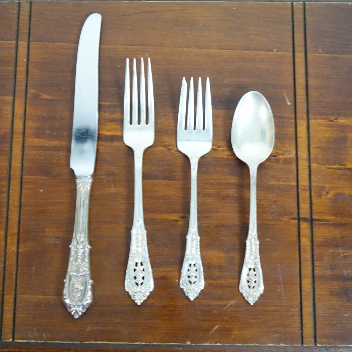 Twenty Five (25) Wallace "Rose Point" Flatware