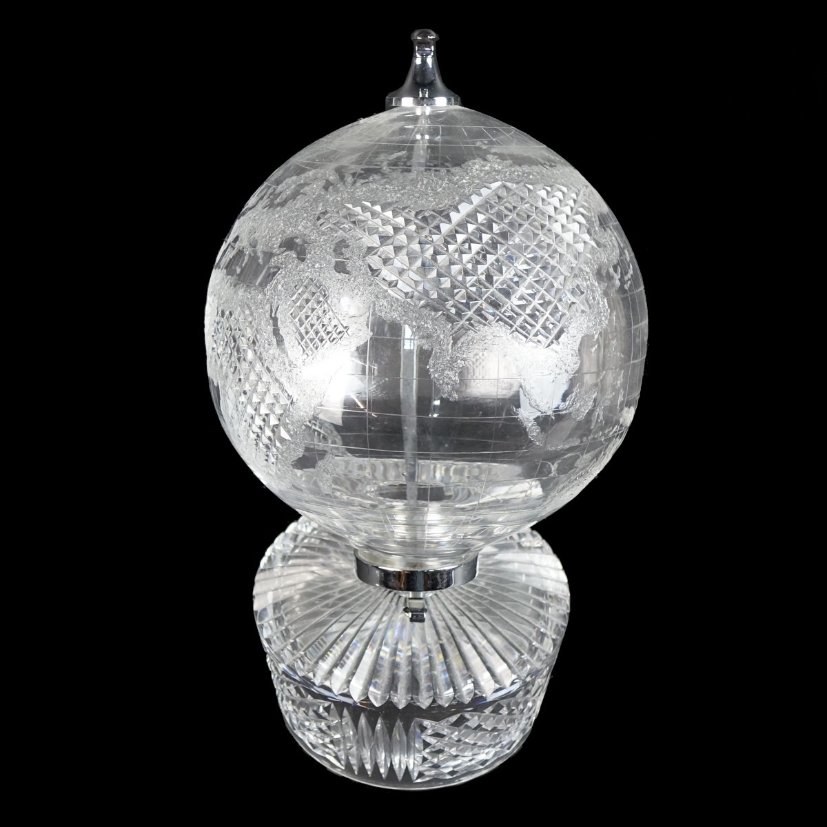 Large Waterford Cut Crystal World Globe