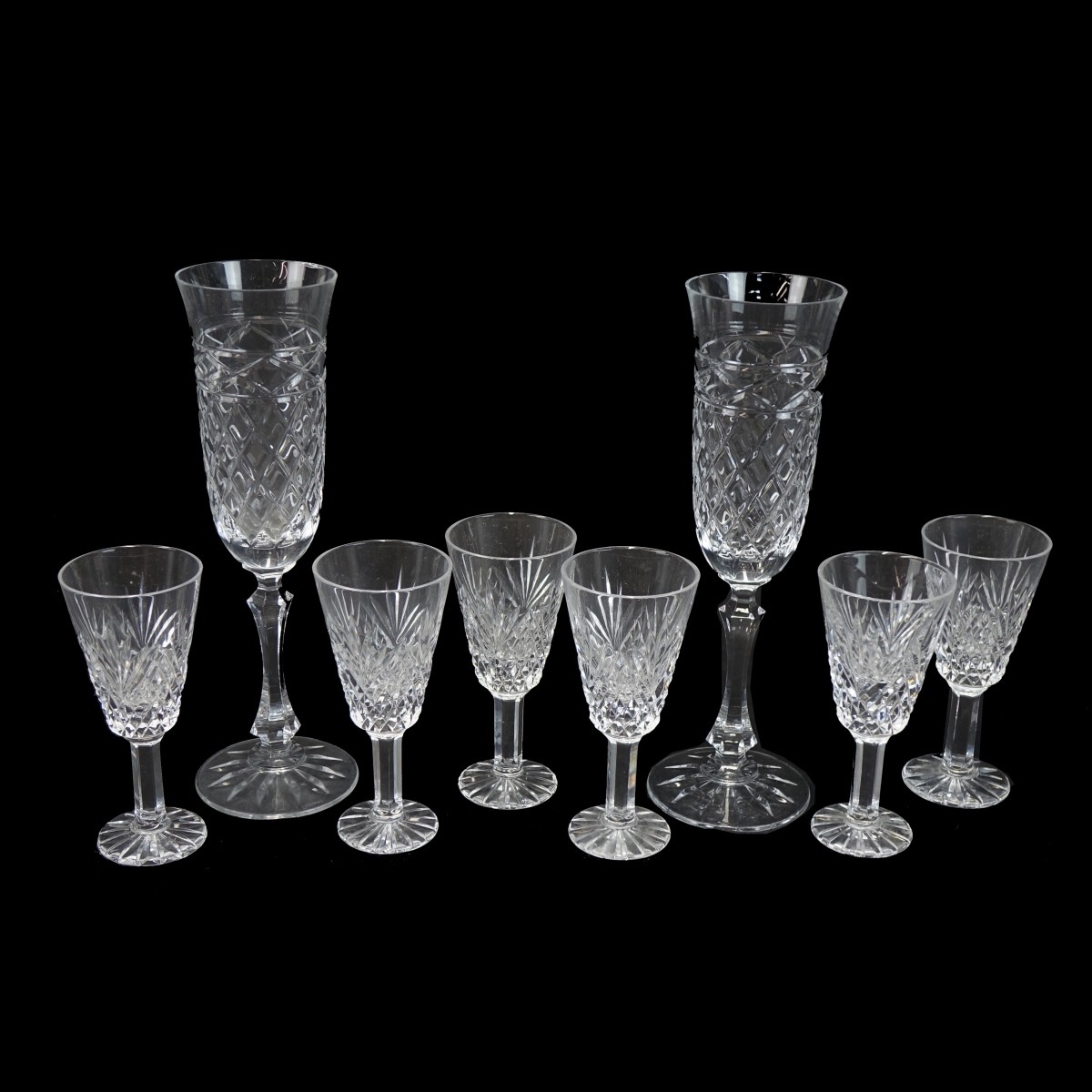 Eight (8) Vintage Cut Crystal Tableware