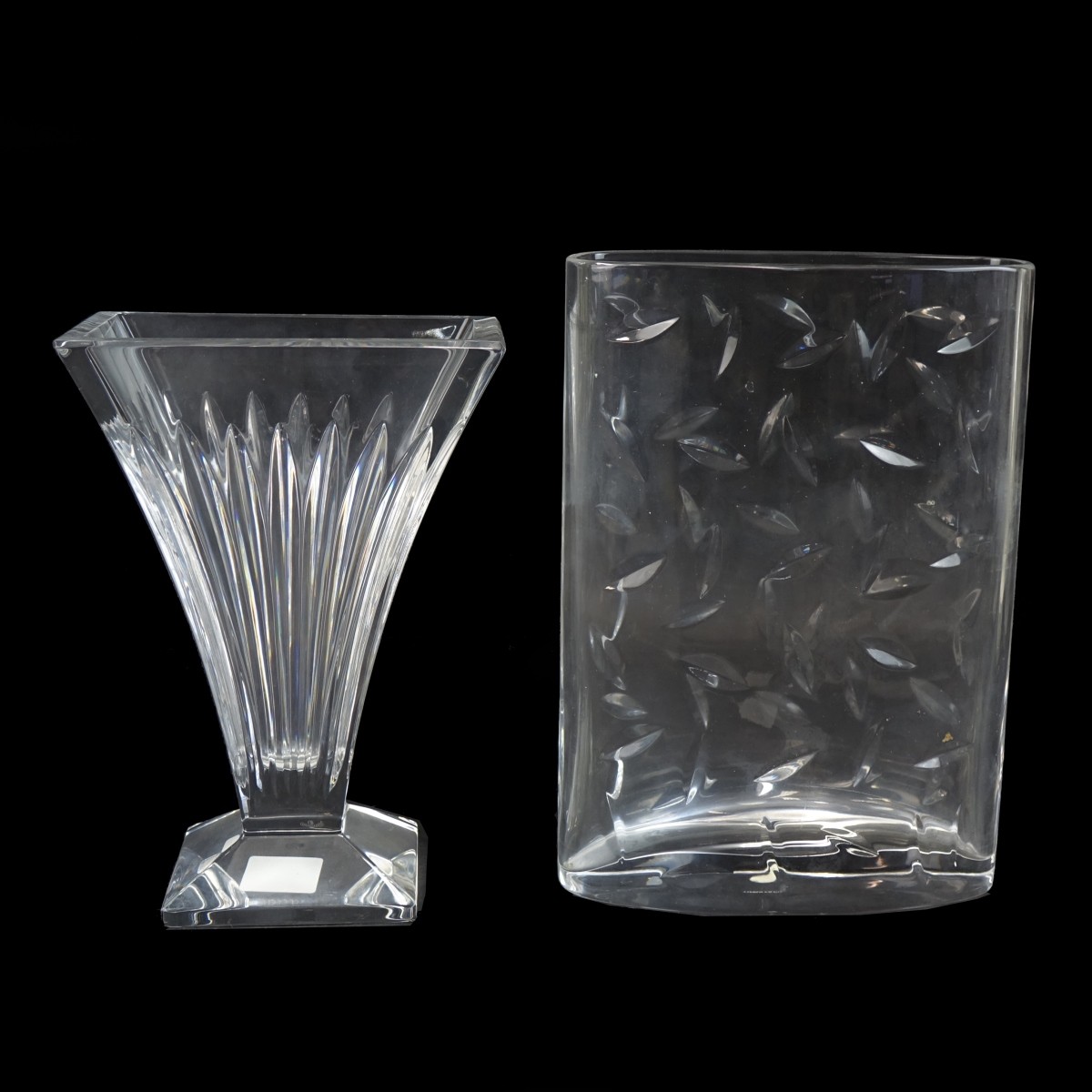 Two (2) Vintage Cut Crystal Vases