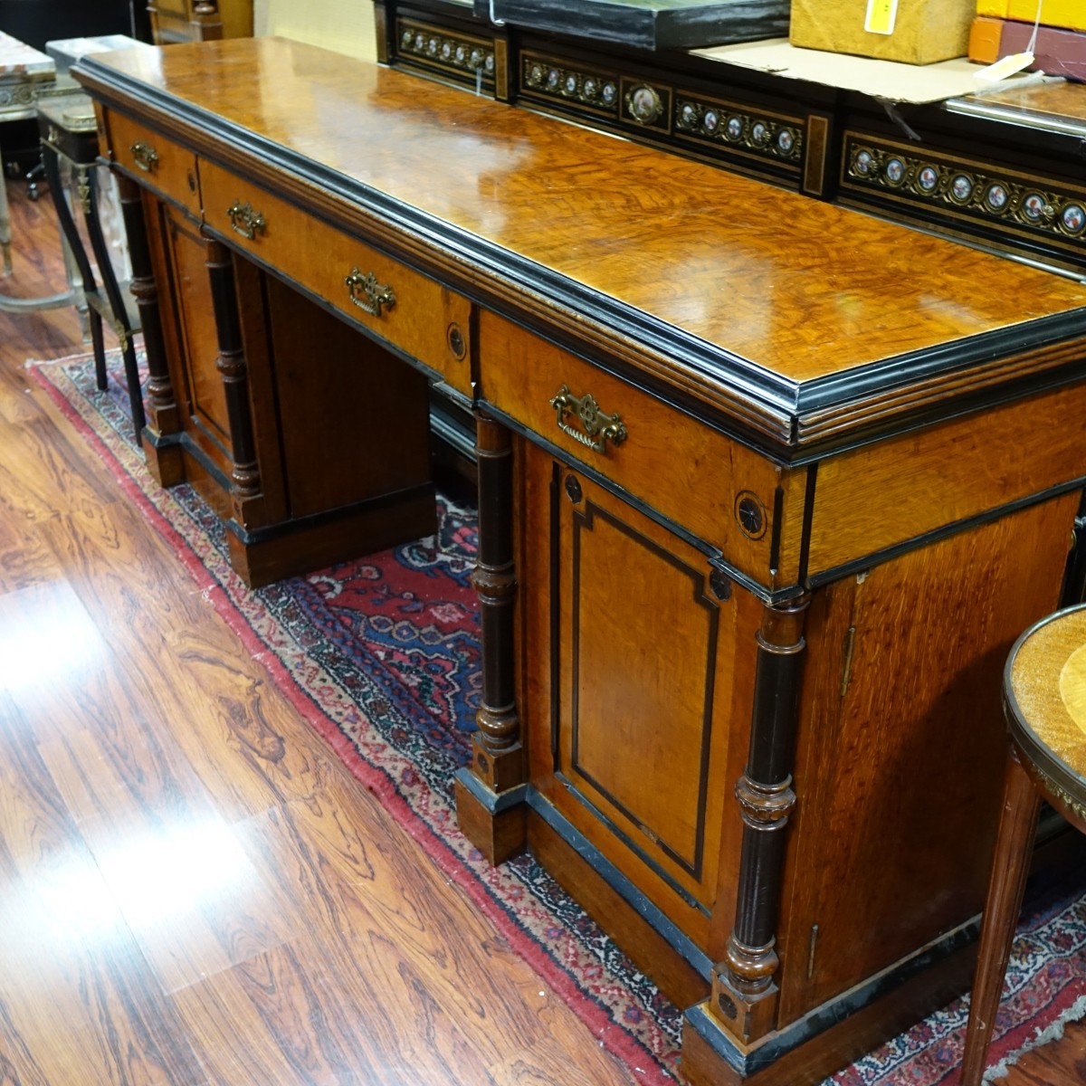 19th C. English Double Pedestal Sideboard