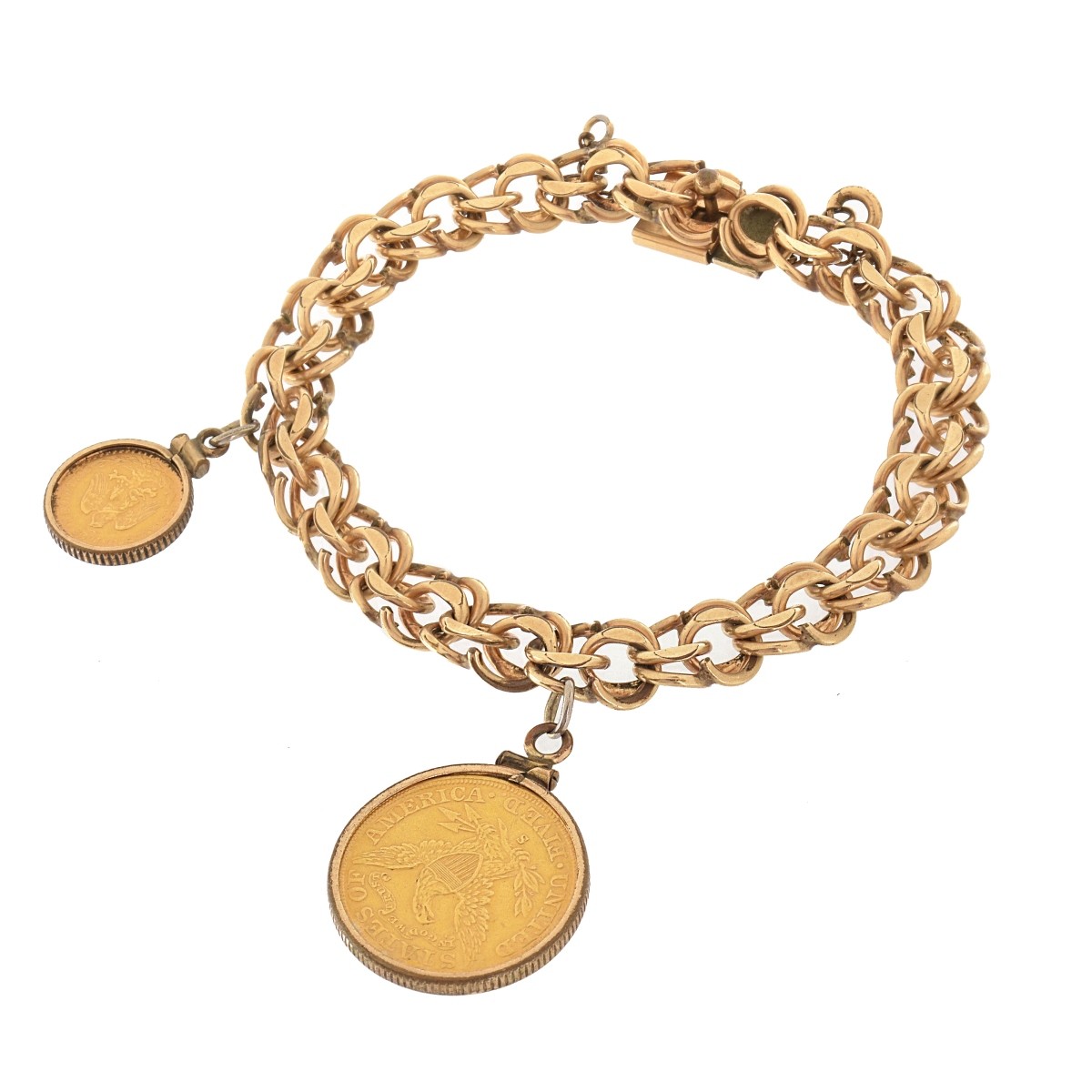 Gold Coin Charm Bracelet