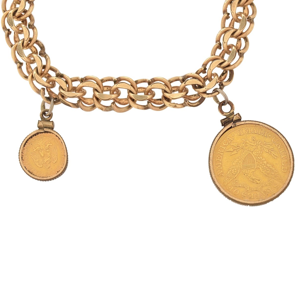 Gold Coin Charm Bracelet