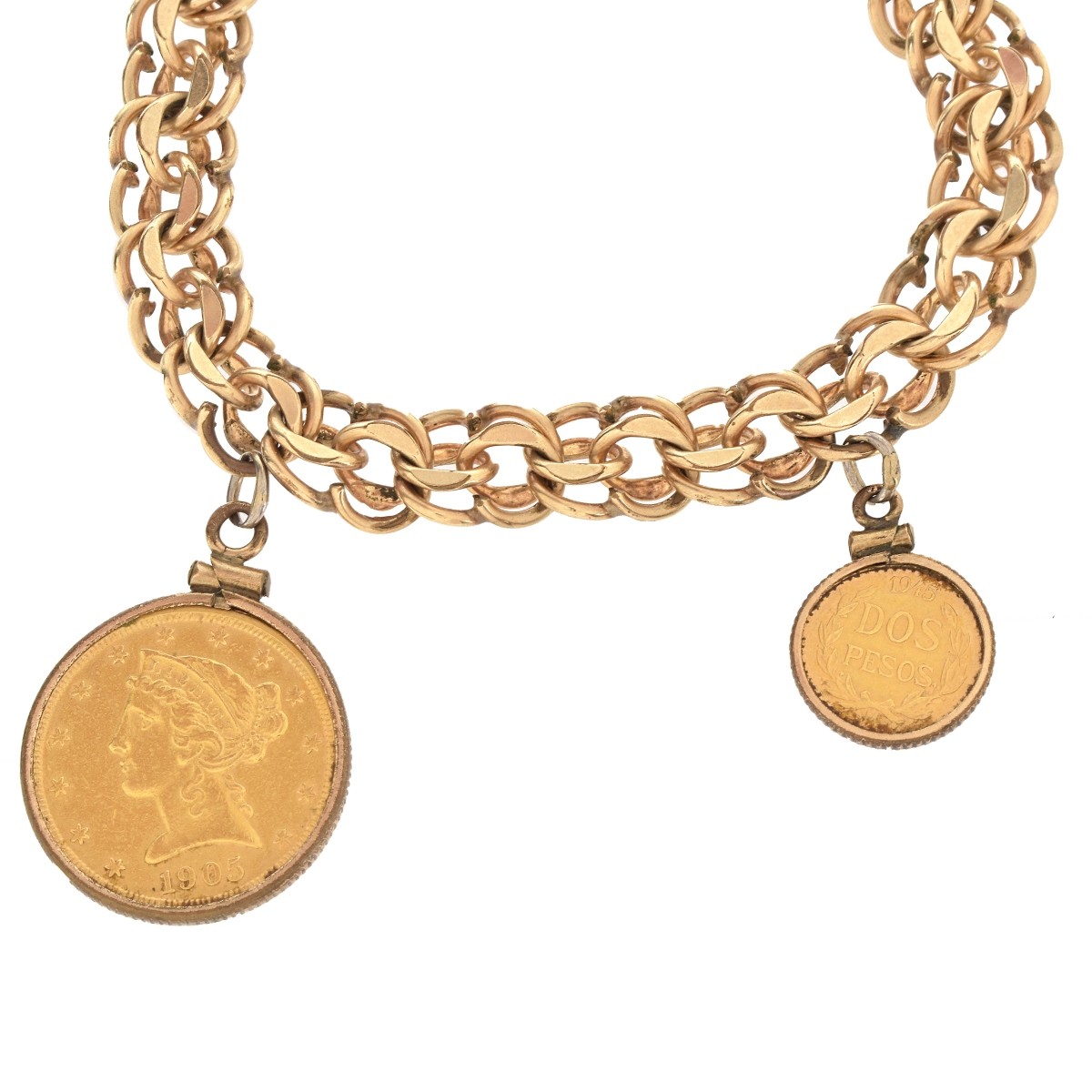 Gold Coin Charm Bracelet