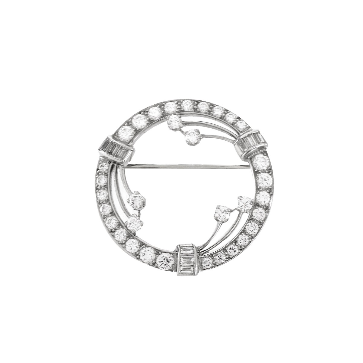 Diamond and Platinum Brooch