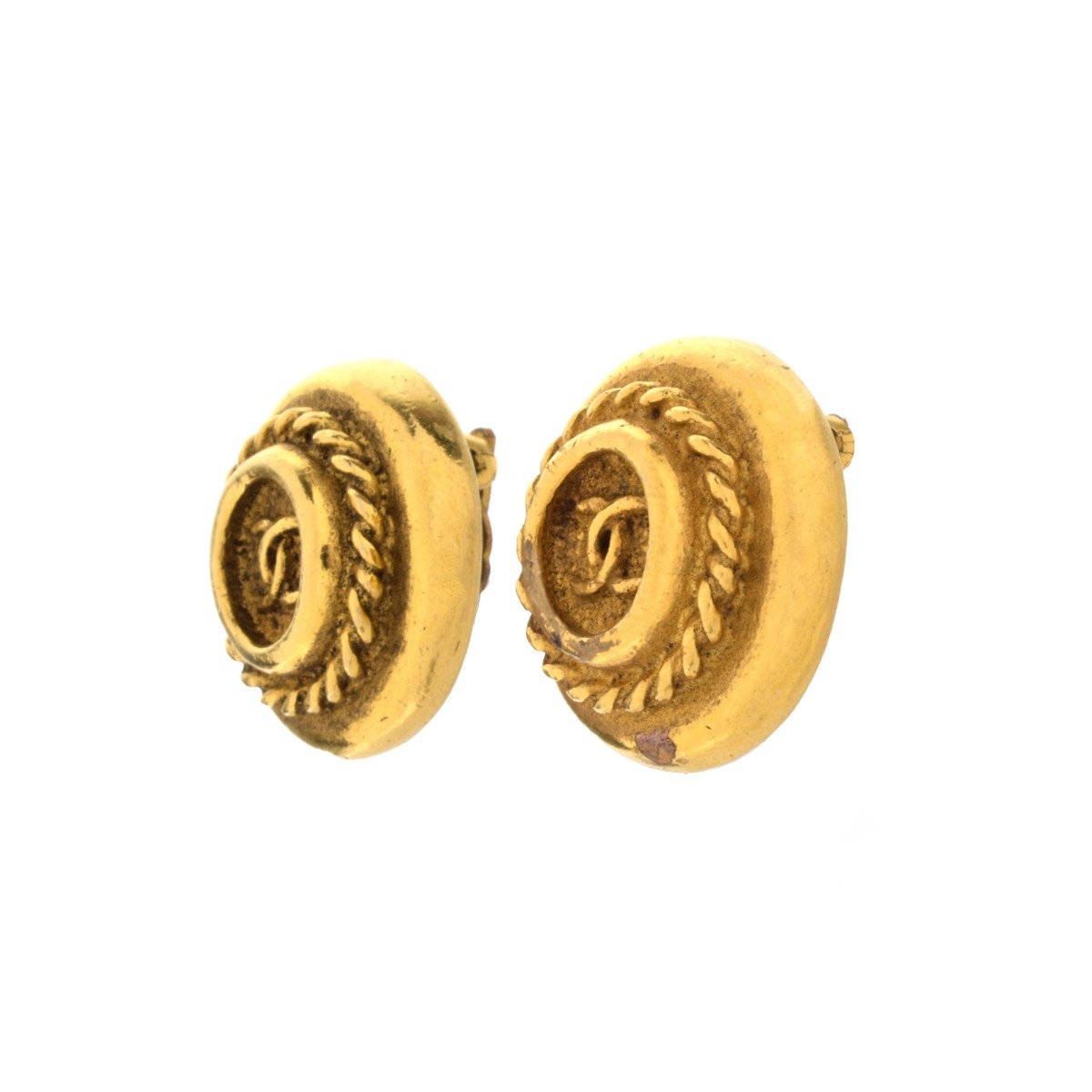 Pair of Chanel Monogrammed Earrings