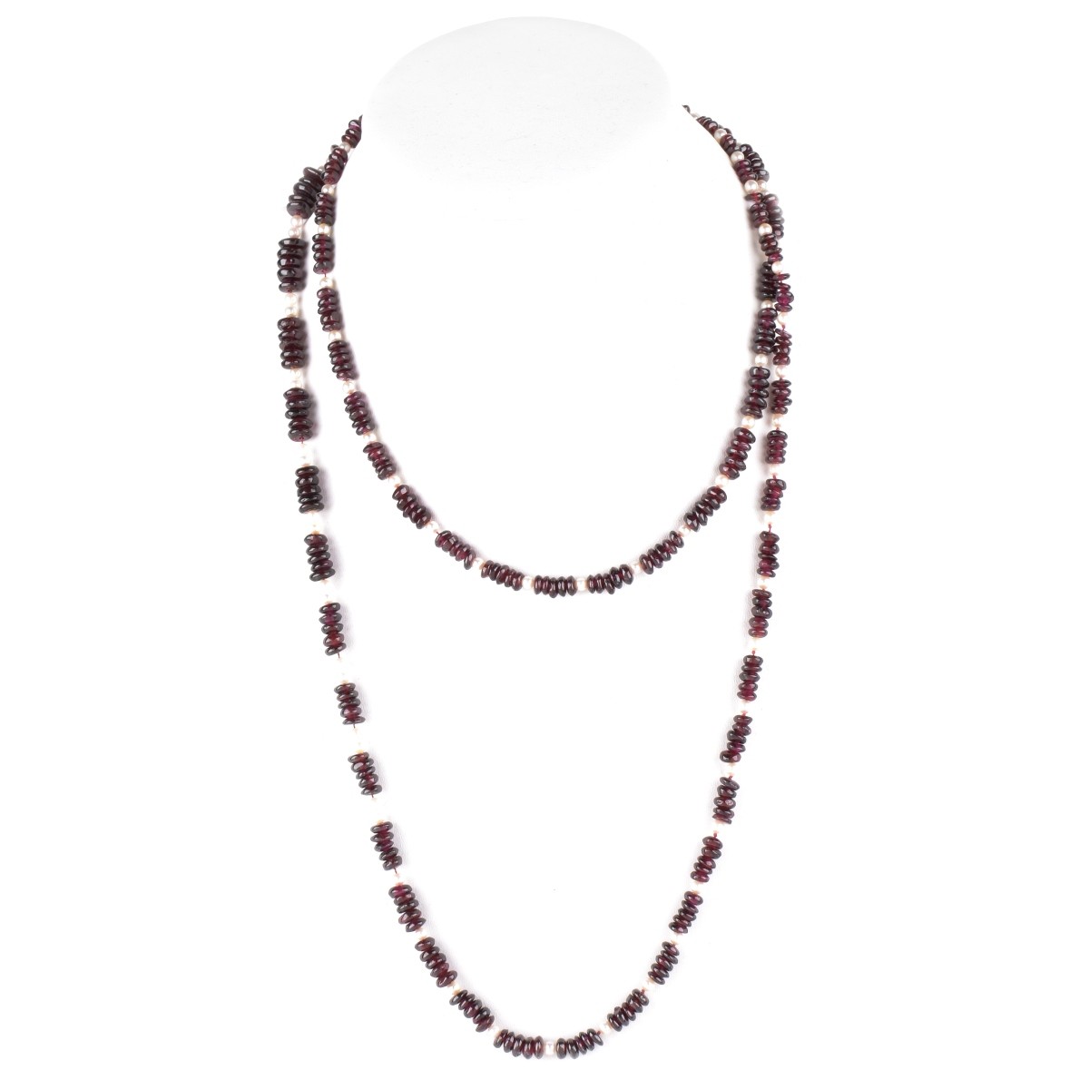 Garnet and Pearl Necklace