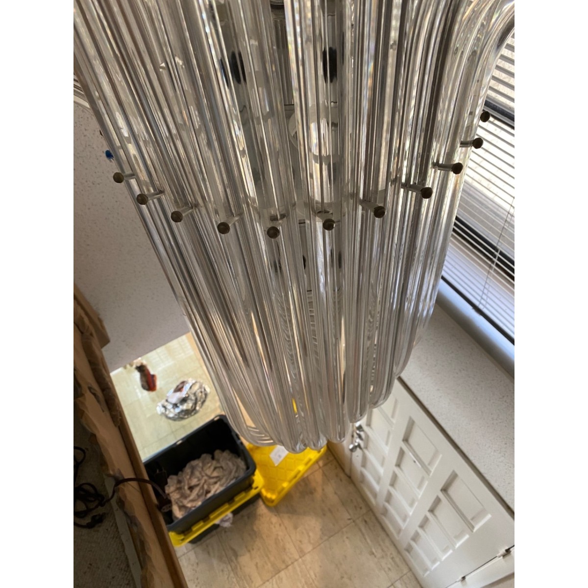 Mid Century Acrylic Drop Geometric Chandelier