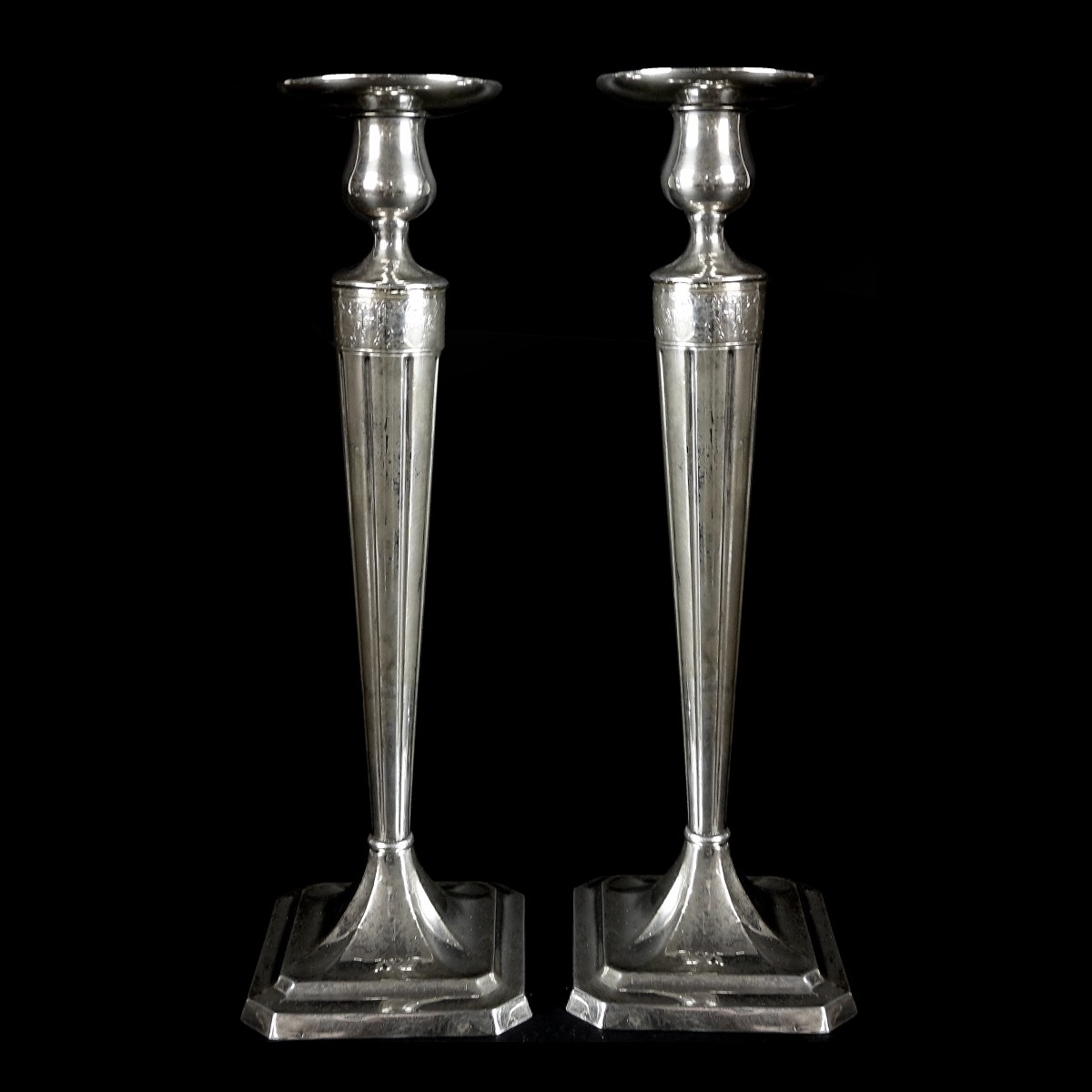 Pair of Newburyport Silver Co Candlesticks