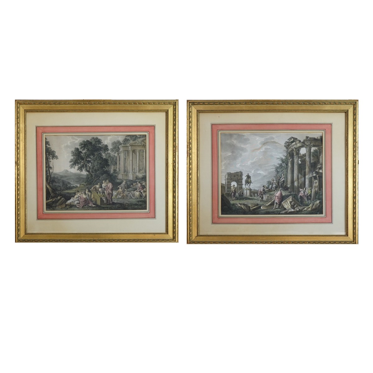 Pair of Antique Continental School Engravings