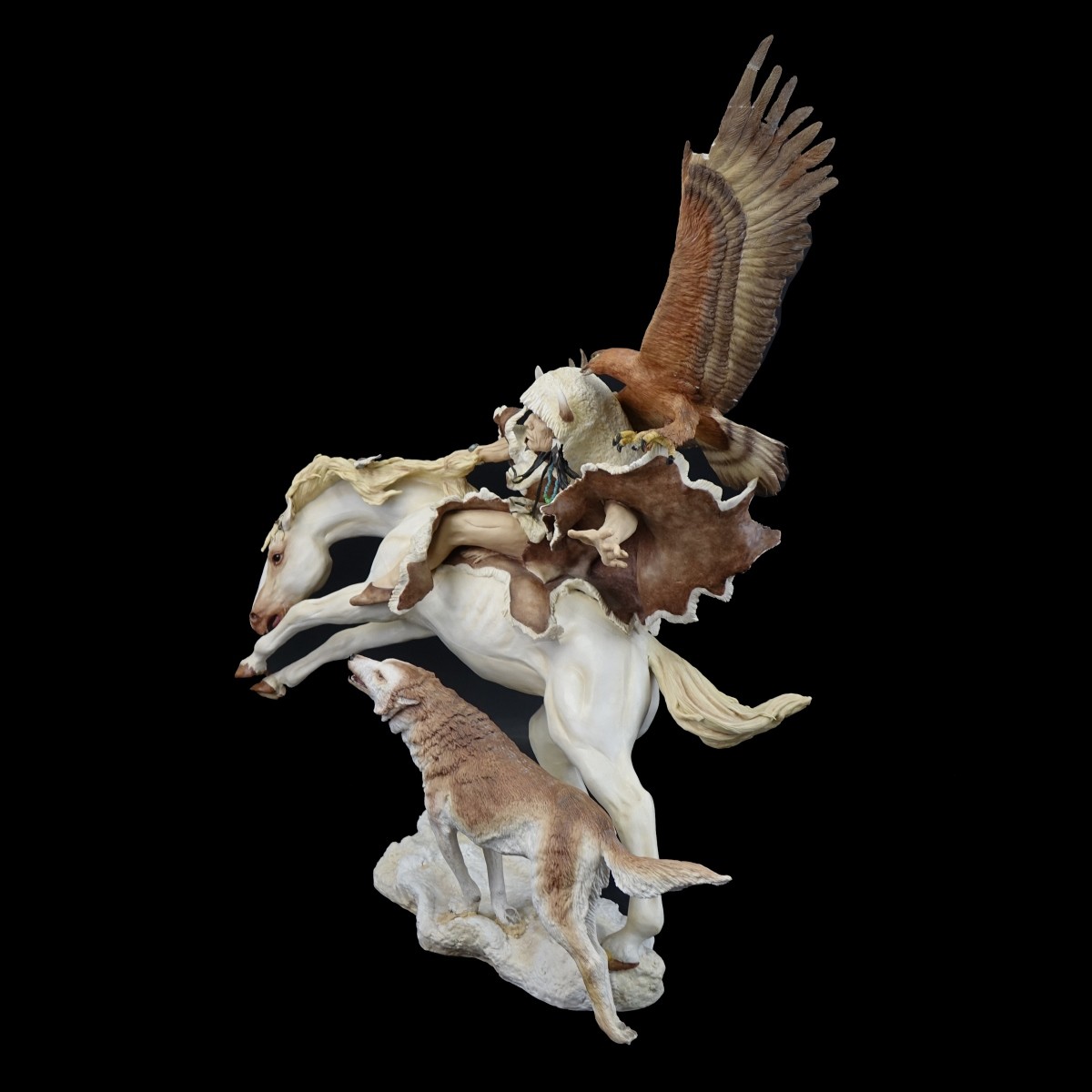 Bronn "Indian on Horseback" Porcelain Group