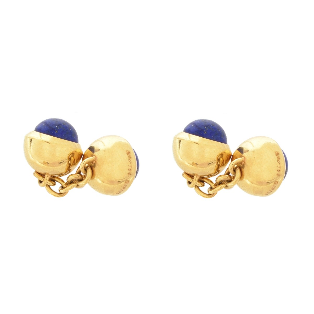 Cartier Lapis Lazuli and 18K Cufflinks