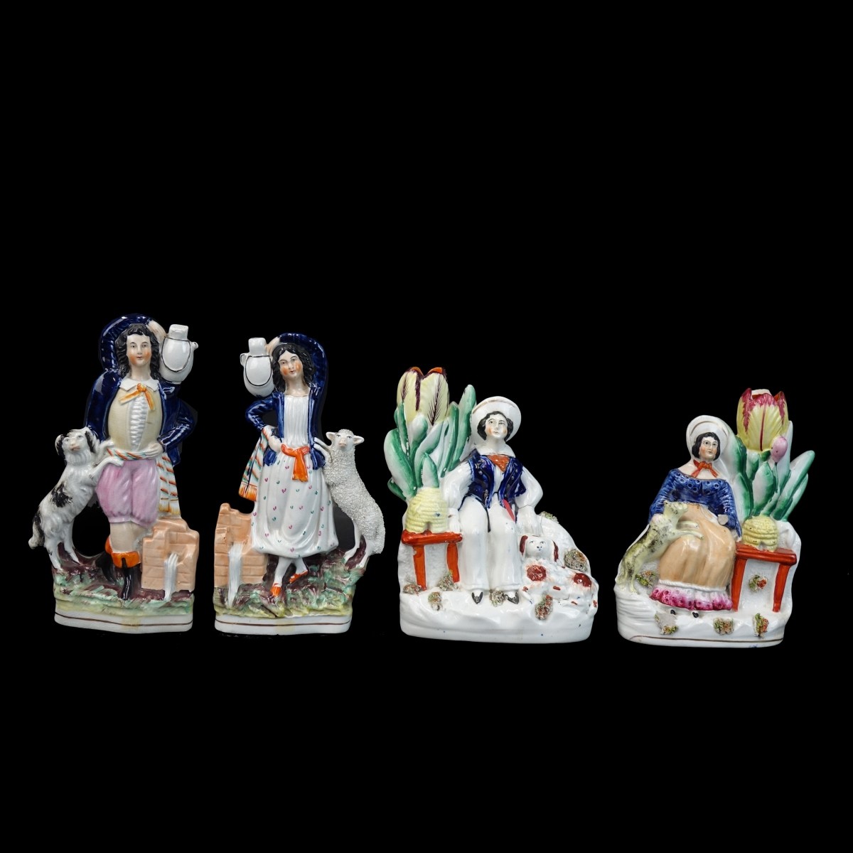 Four (4) Antique Staffordshire Figurines