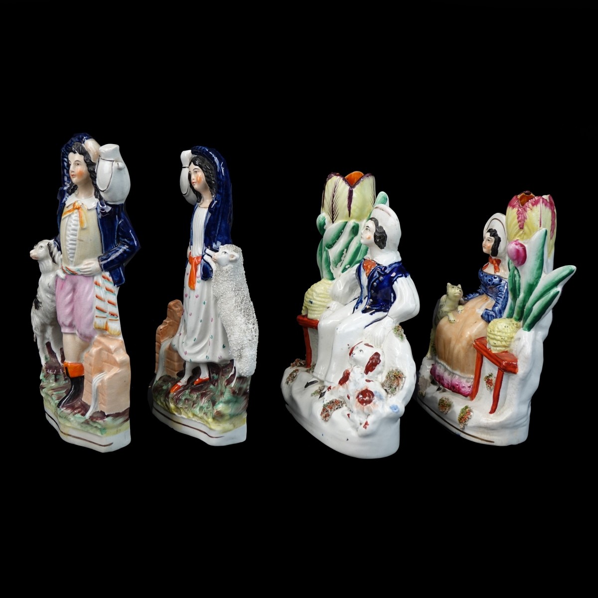 Four (4) Antique Staffordshire Figurines