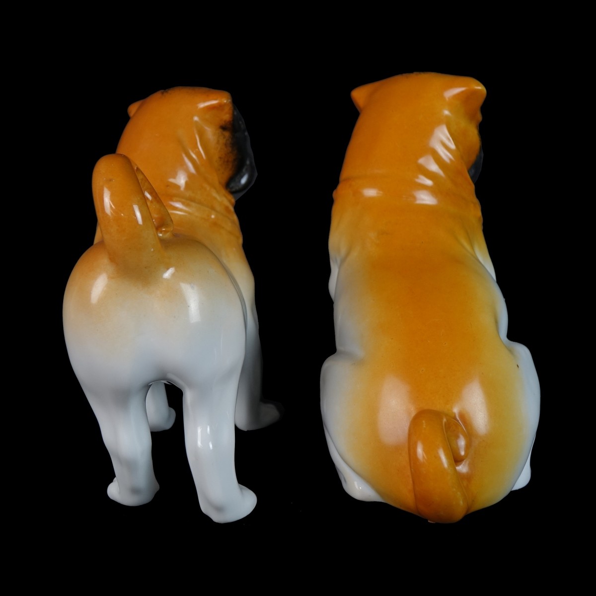 Two (2) Vintage German Pug Figures