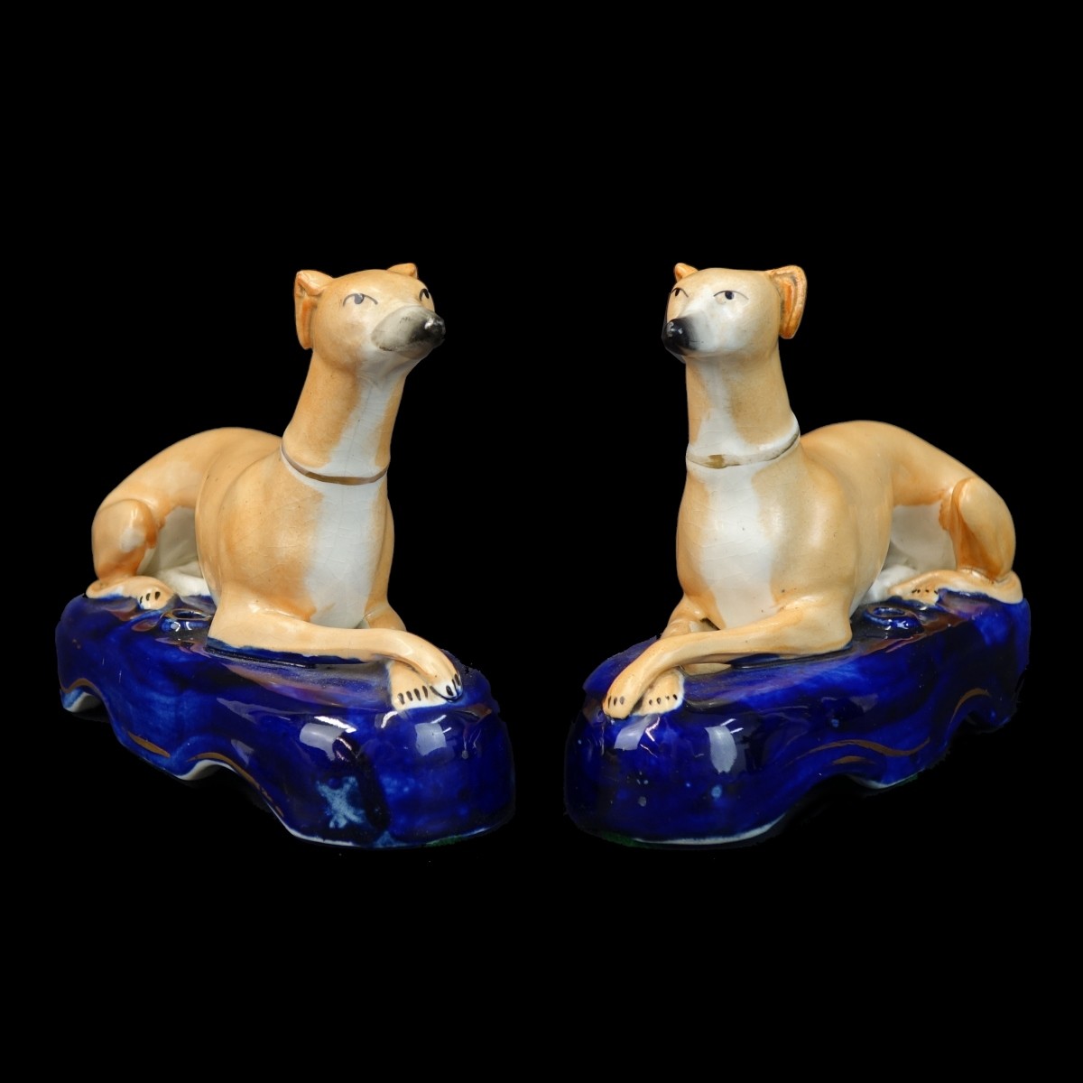 Pair of Staffordshire Inkwells