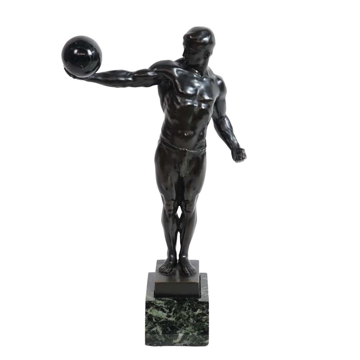 S. Bauer Bronze Sculpture on Marble Base