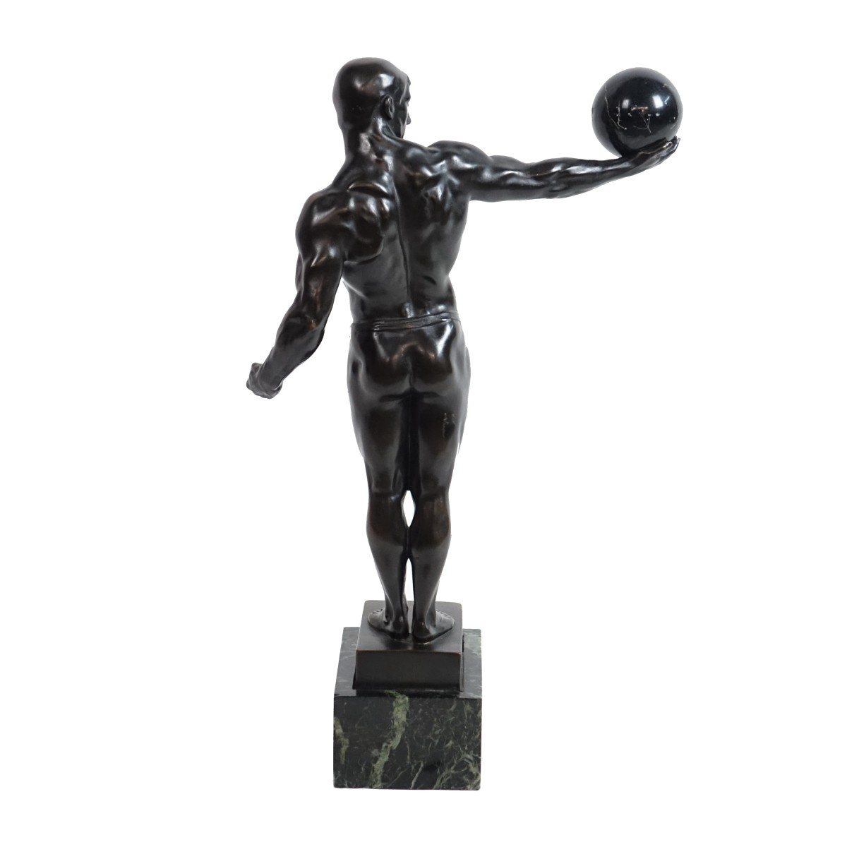 S. Bauer Bronze Sculpture on Marble Base