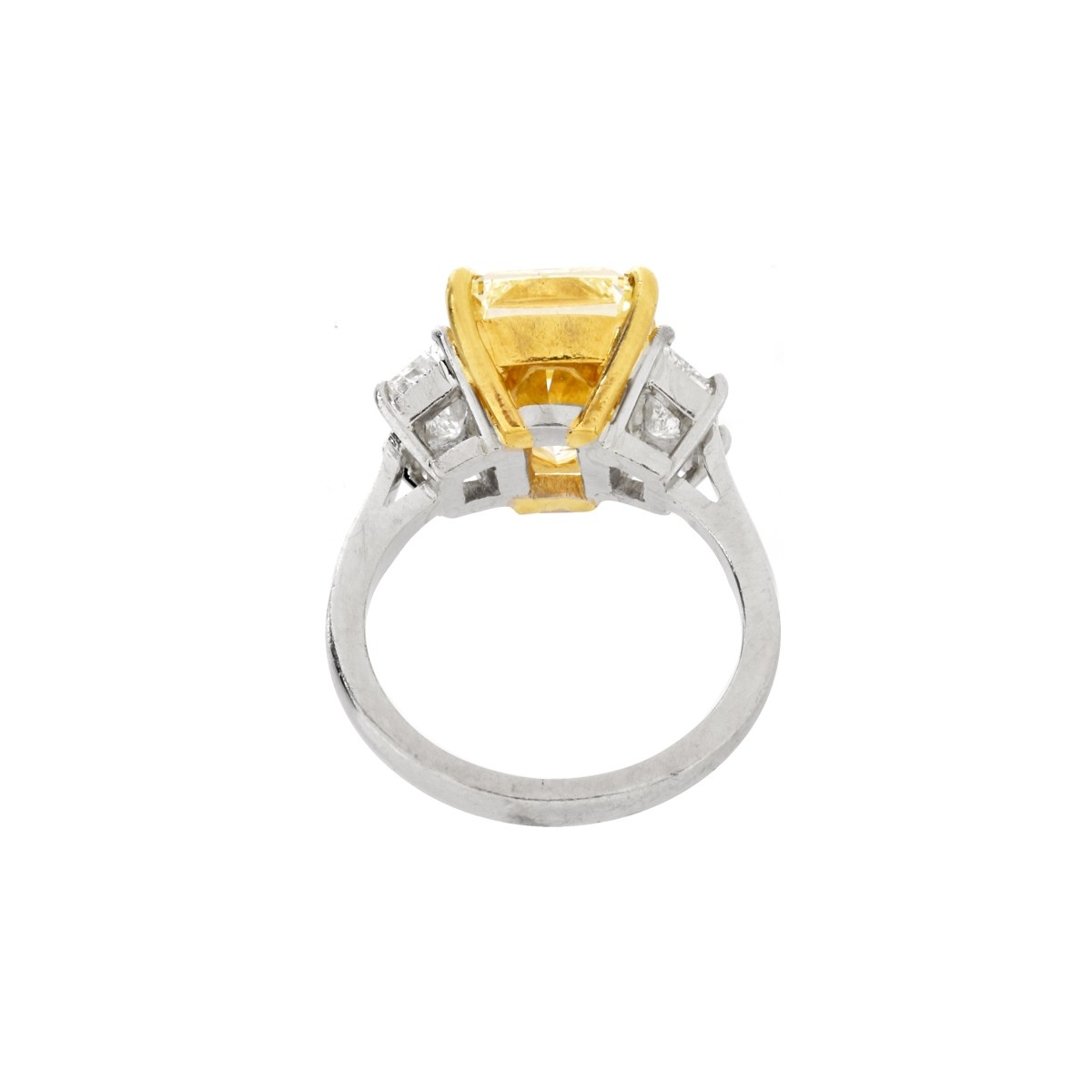 GIA 7.01ct Fancy Light Yellow Diamond Ring