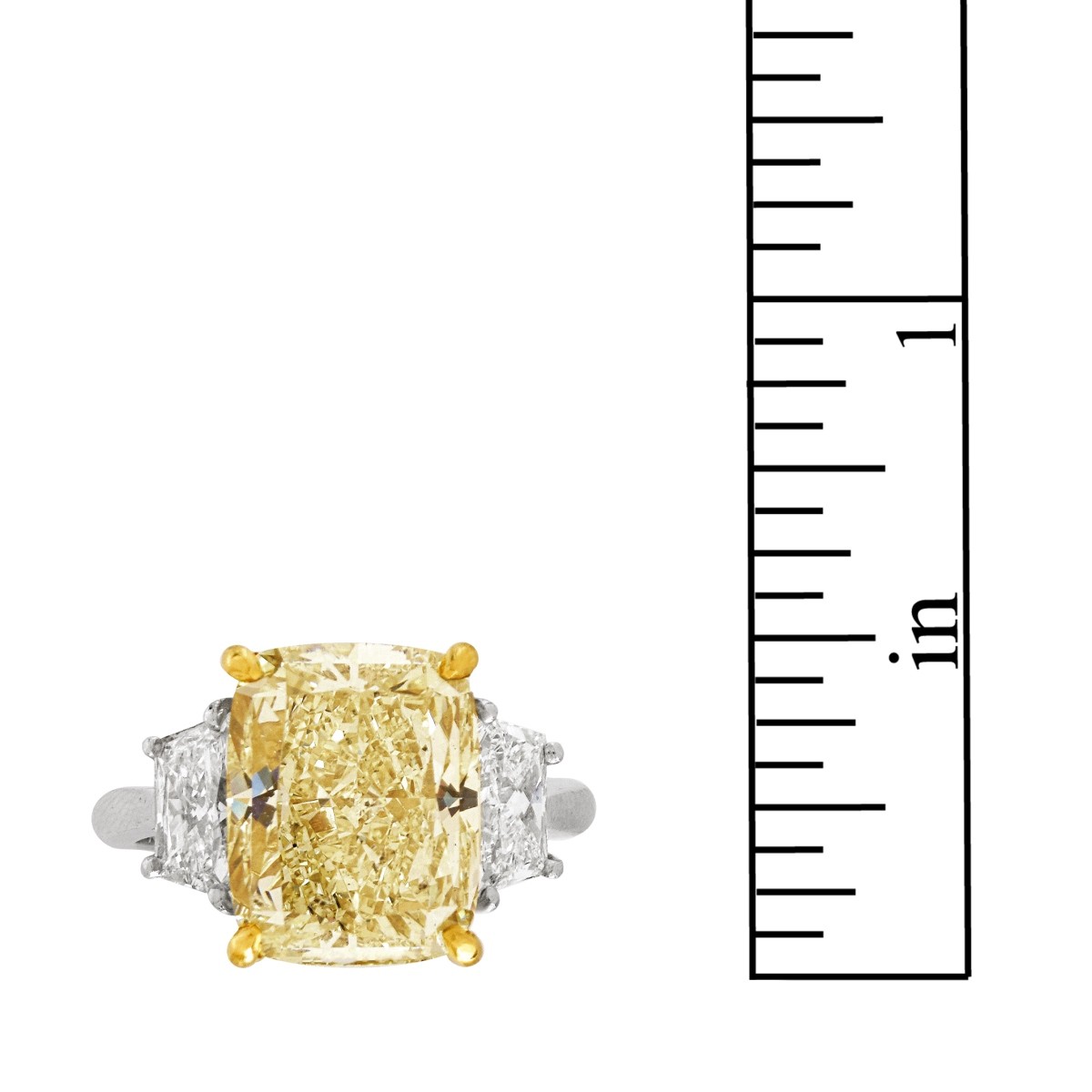 GIA 7.01ct Fancy Light Yellow Diamond Ring