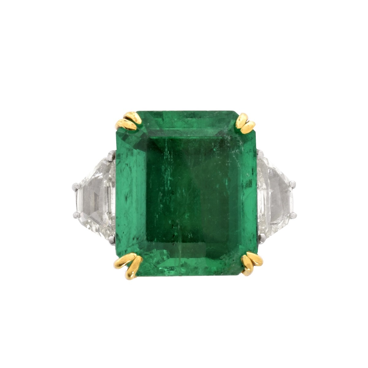 GIA Emerald, Diamond and 18K Ring