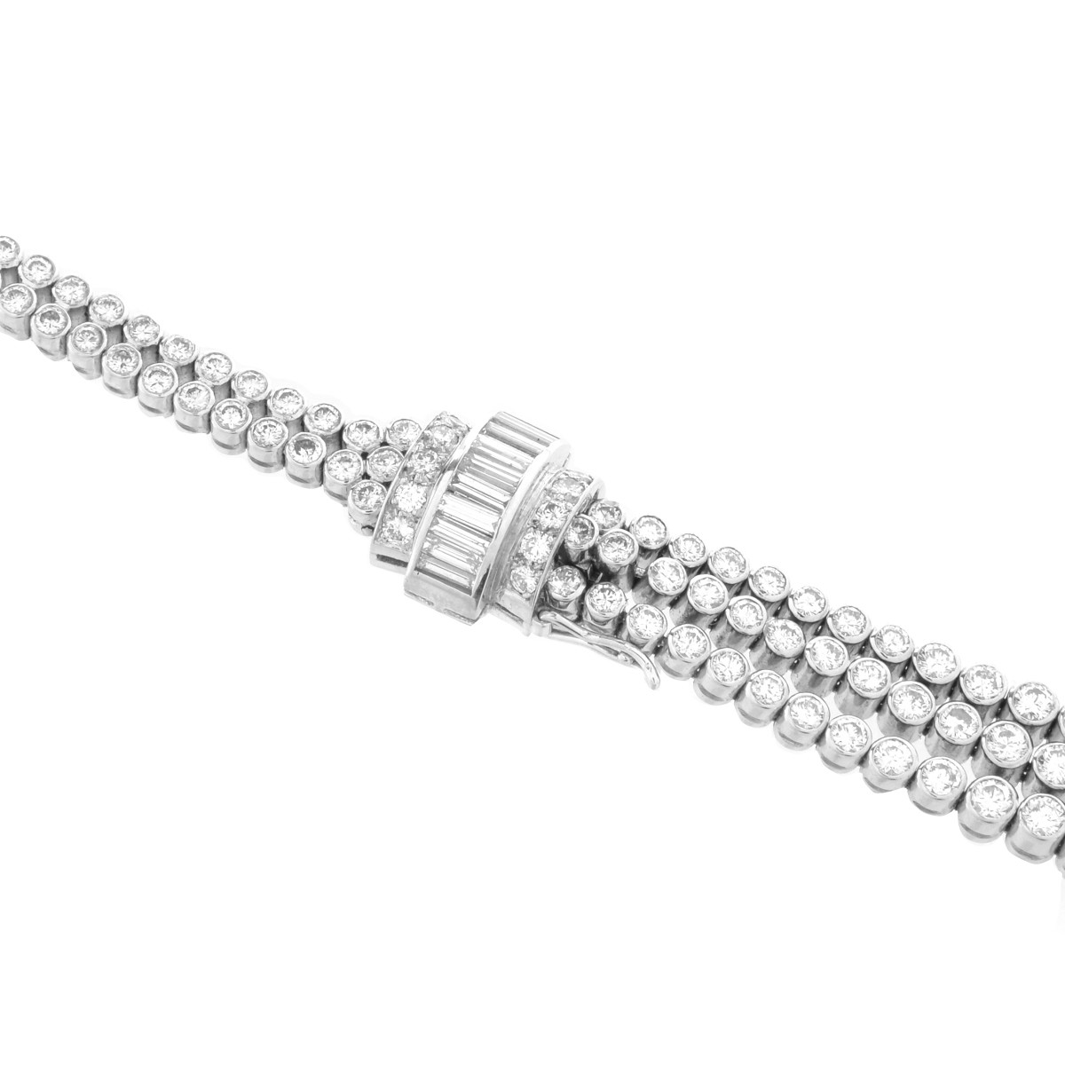 Retro Diamond and Platinum Necklace