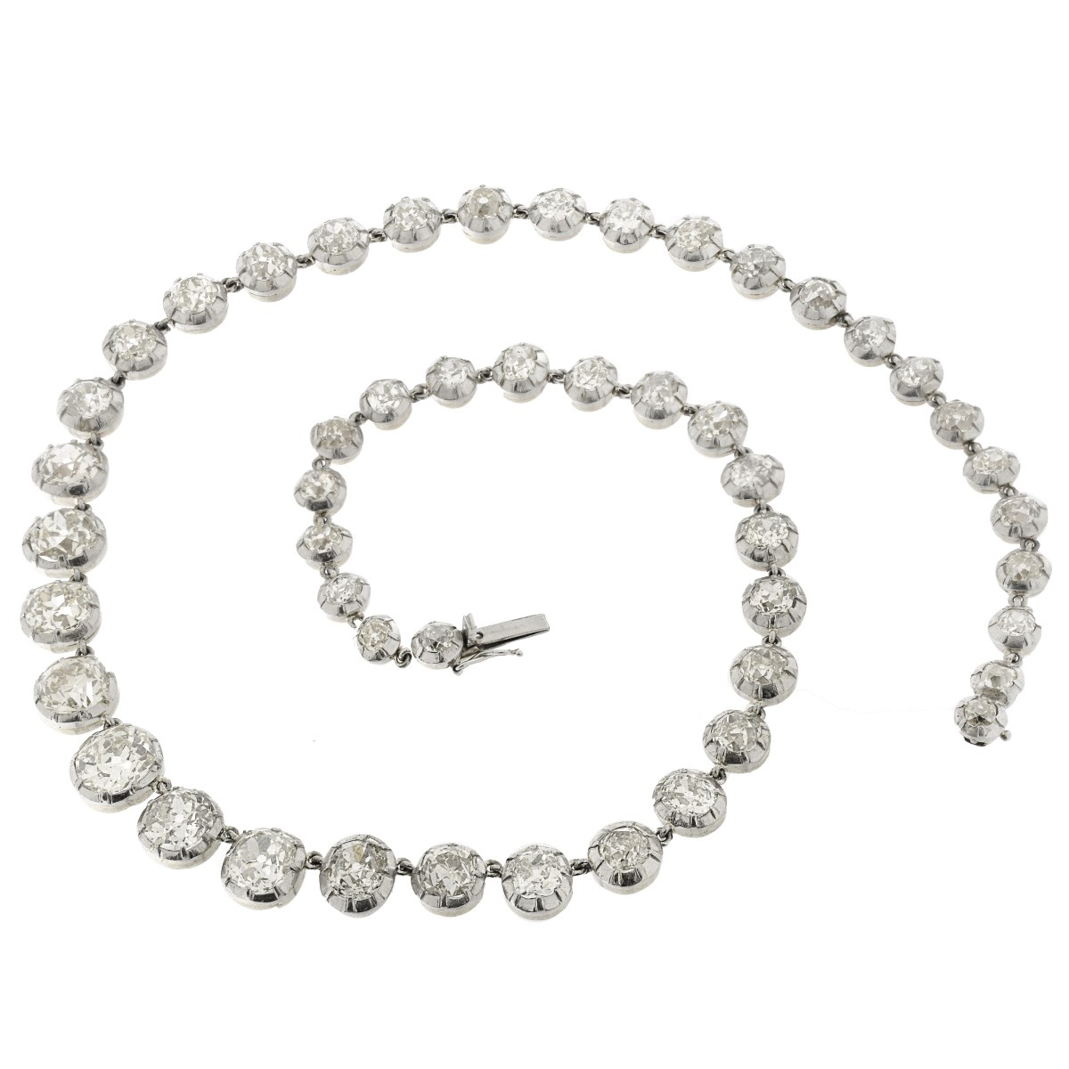 Antique Diamond, Platinum and 18K Necklace