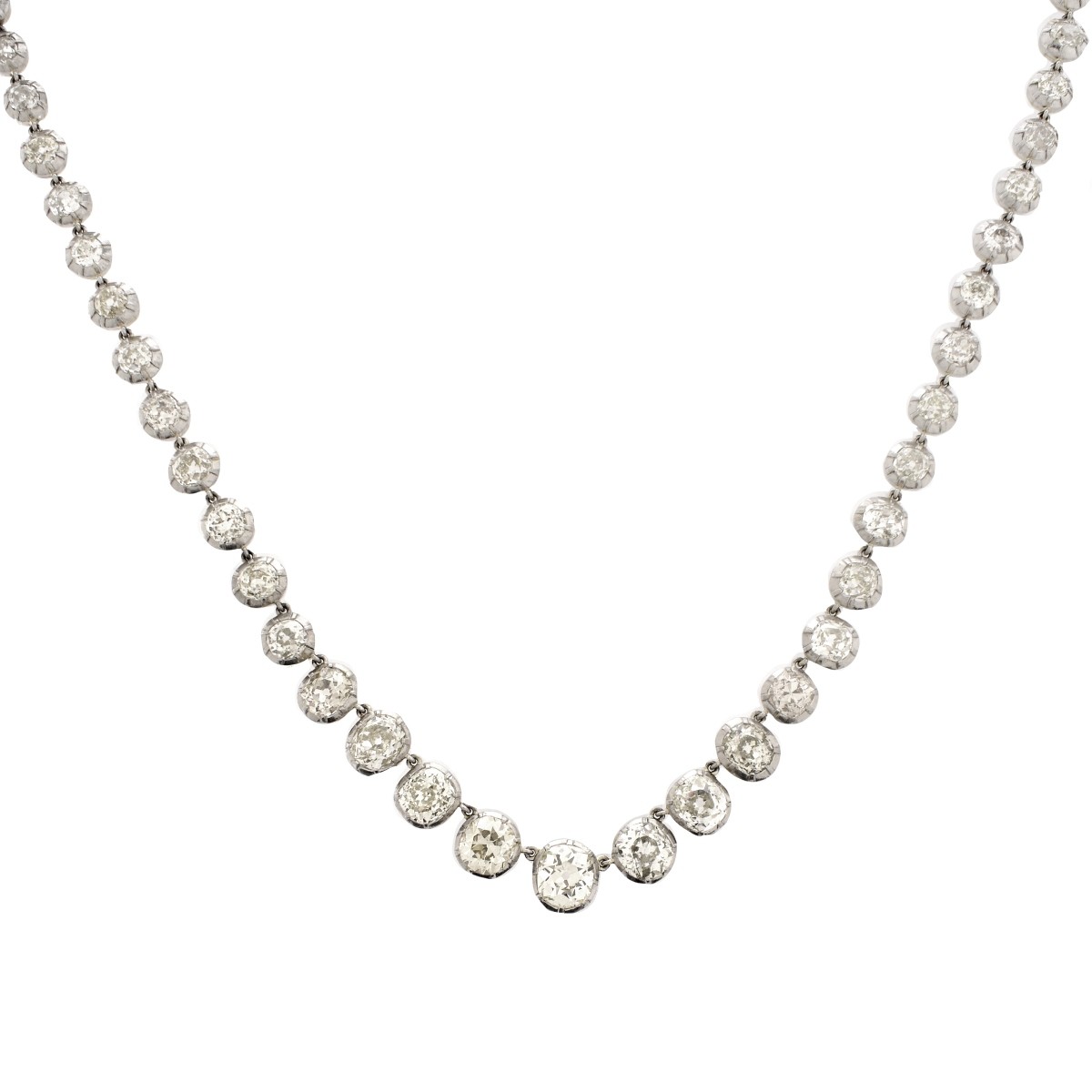 Antique Diamond, Platinum and 18K Necklace