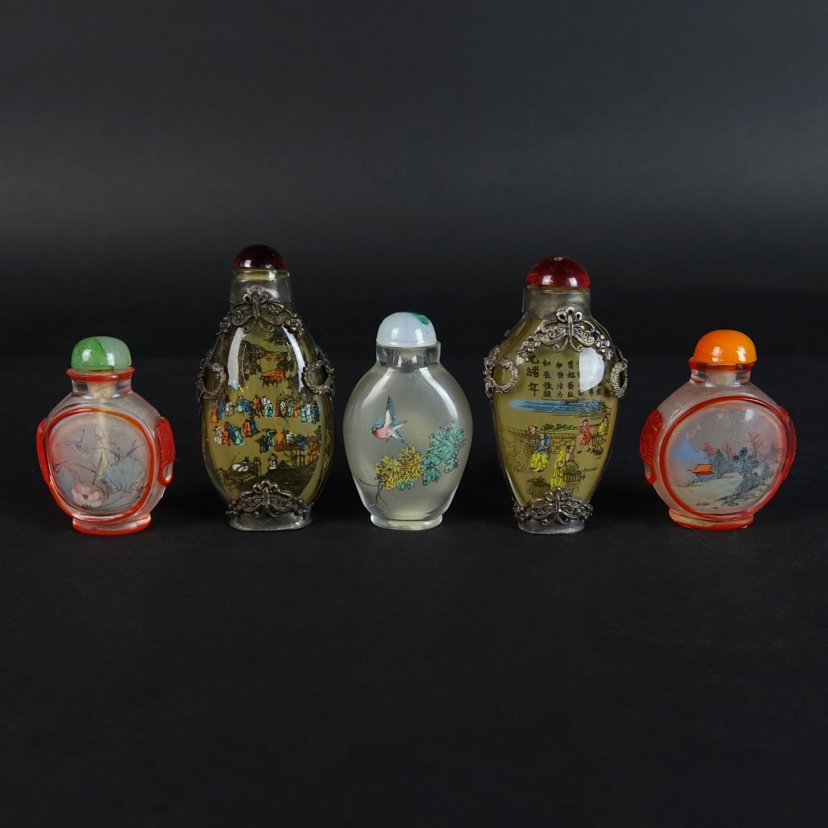 Five (5) Chinese Snuff Bottles