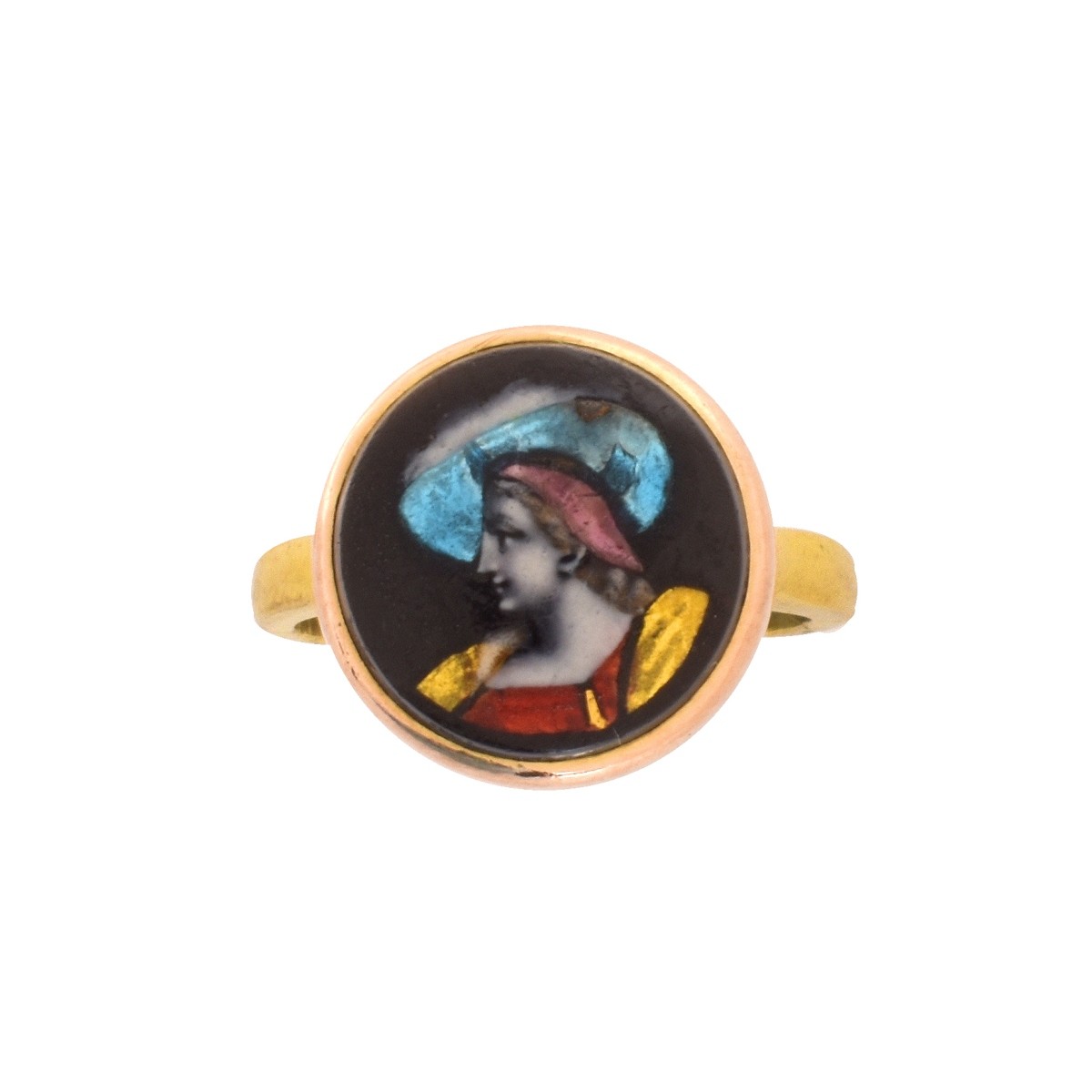 Antique 14K and Enamel Ring