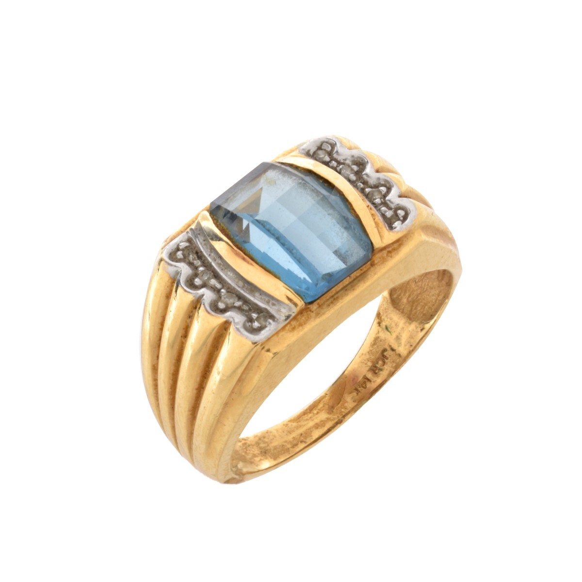 Topaz and 14K Man's Ring