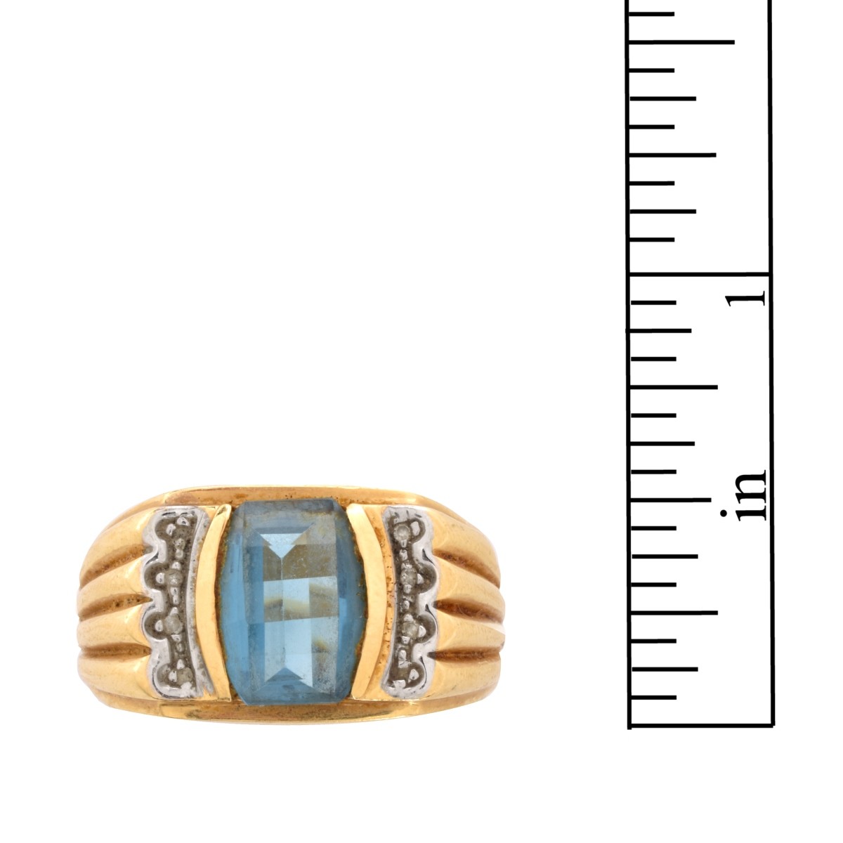 Topaz and 14K Man's Ring