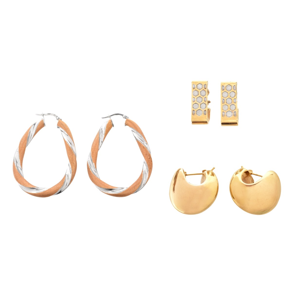 Three Pair 14K Earrings