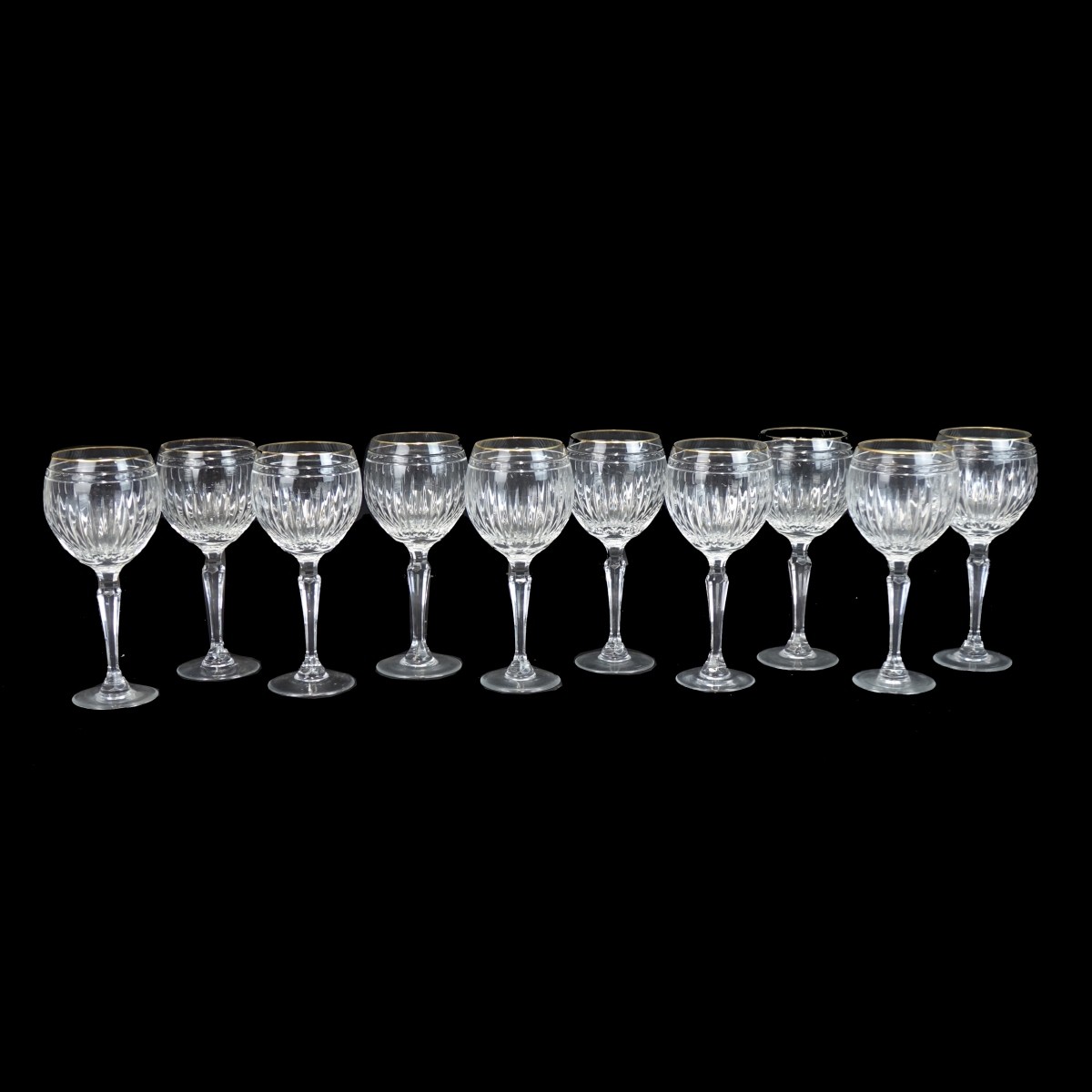 (10) Waterford Marquis "Hanover Gold" Wine Glasses