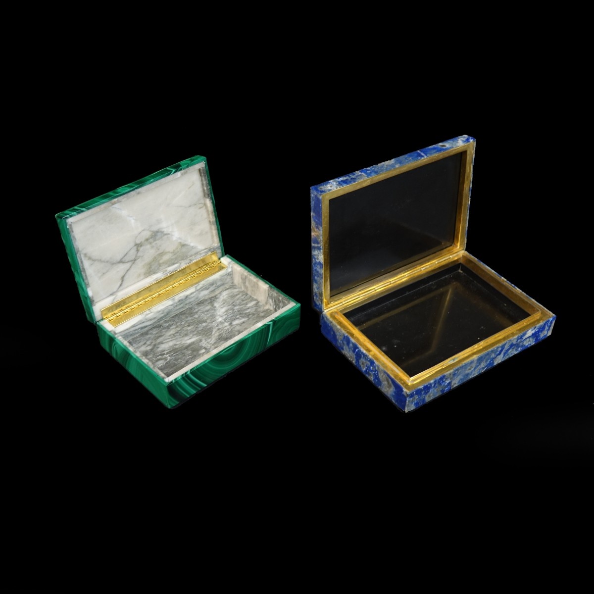 Two (2) Vintage Semi Precious Boxes